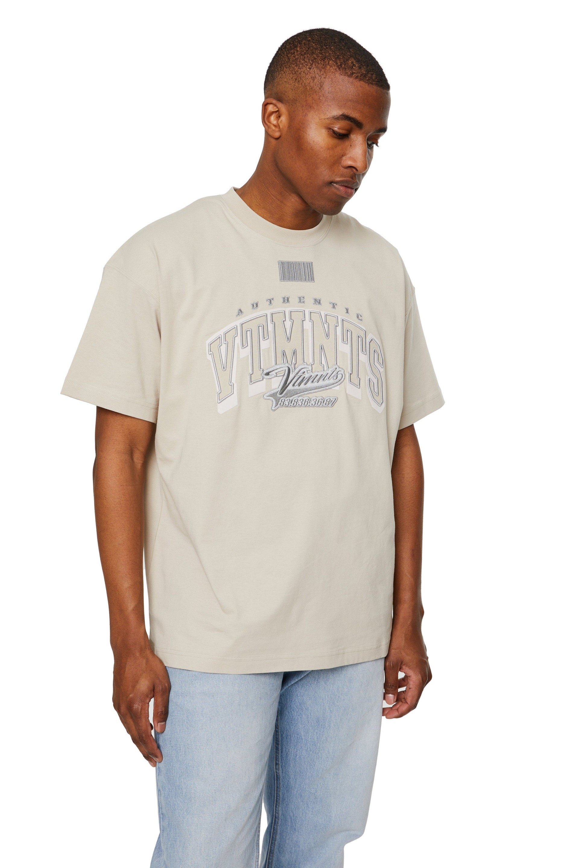 VTMNTS College Beige Cotton T-shirt