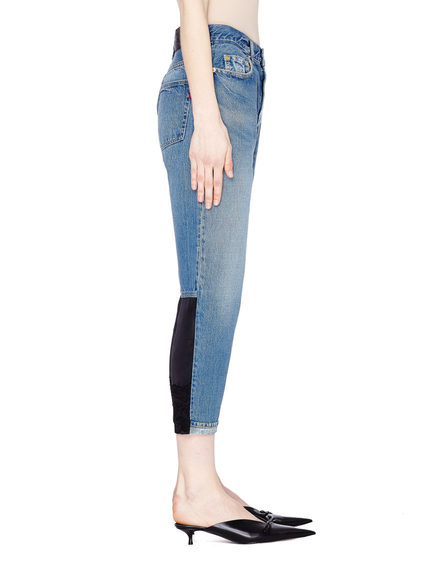 Undercover Cropped Jeans With Contrast Inserts