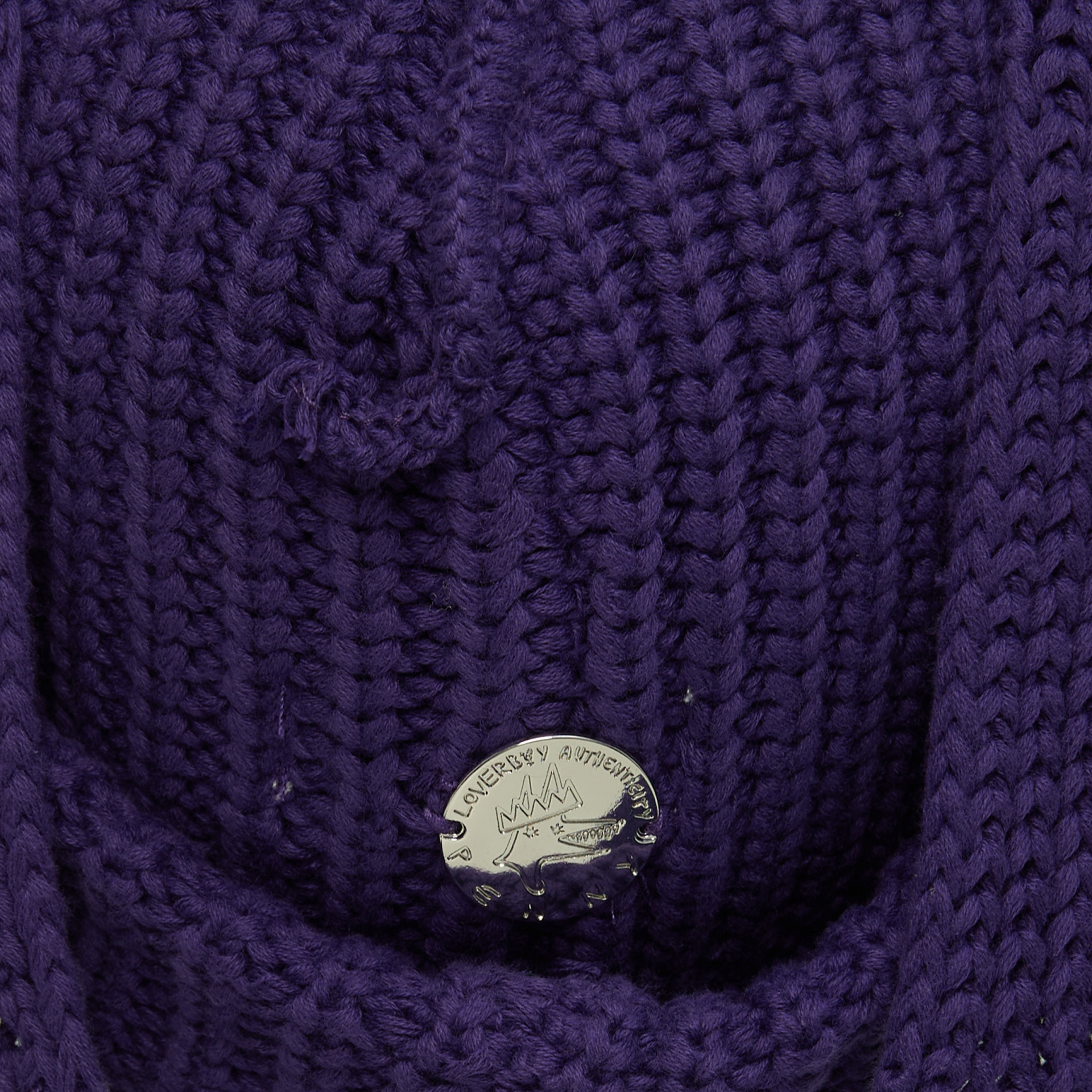 CHARLES JEFFREY LOVERBOY Purple beanie with a patch