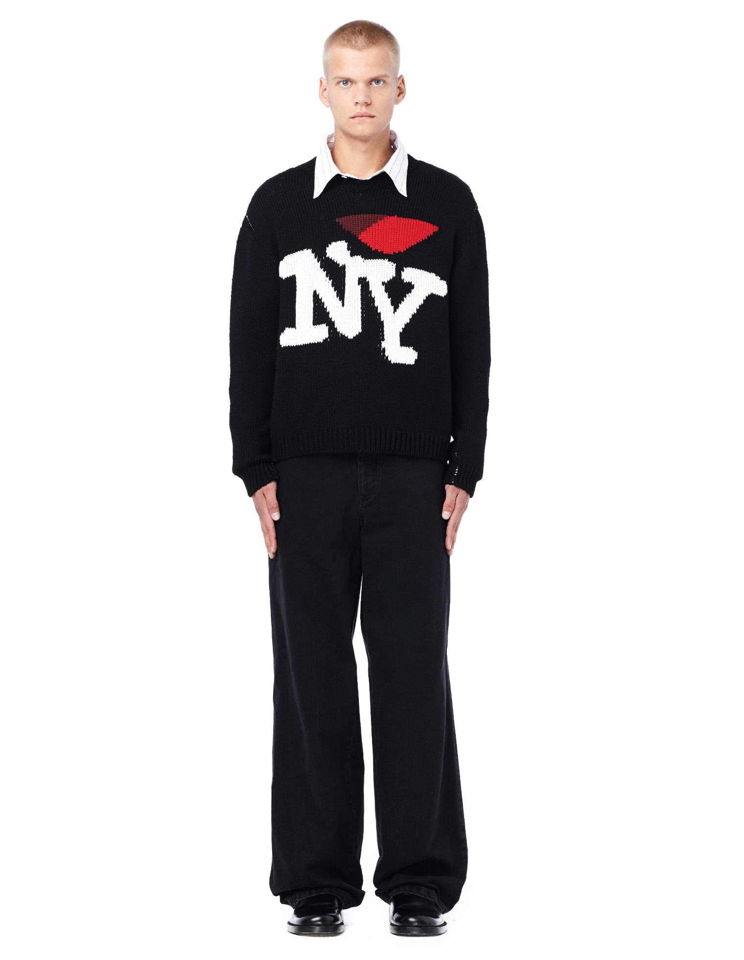 Raf Simons I <3 NY Intarsia Wool Sweater