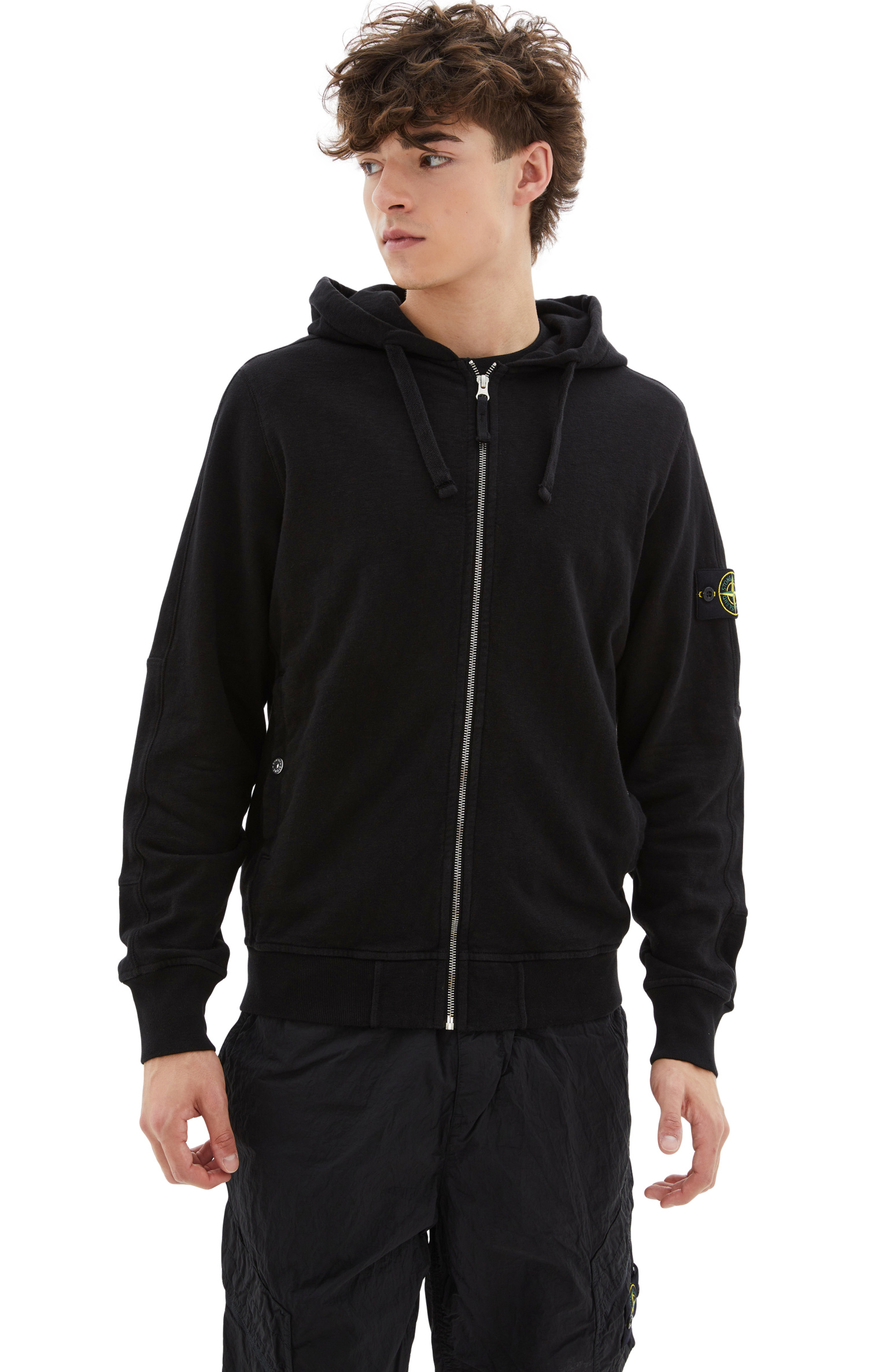 Stone Island Black hoodie with zipper