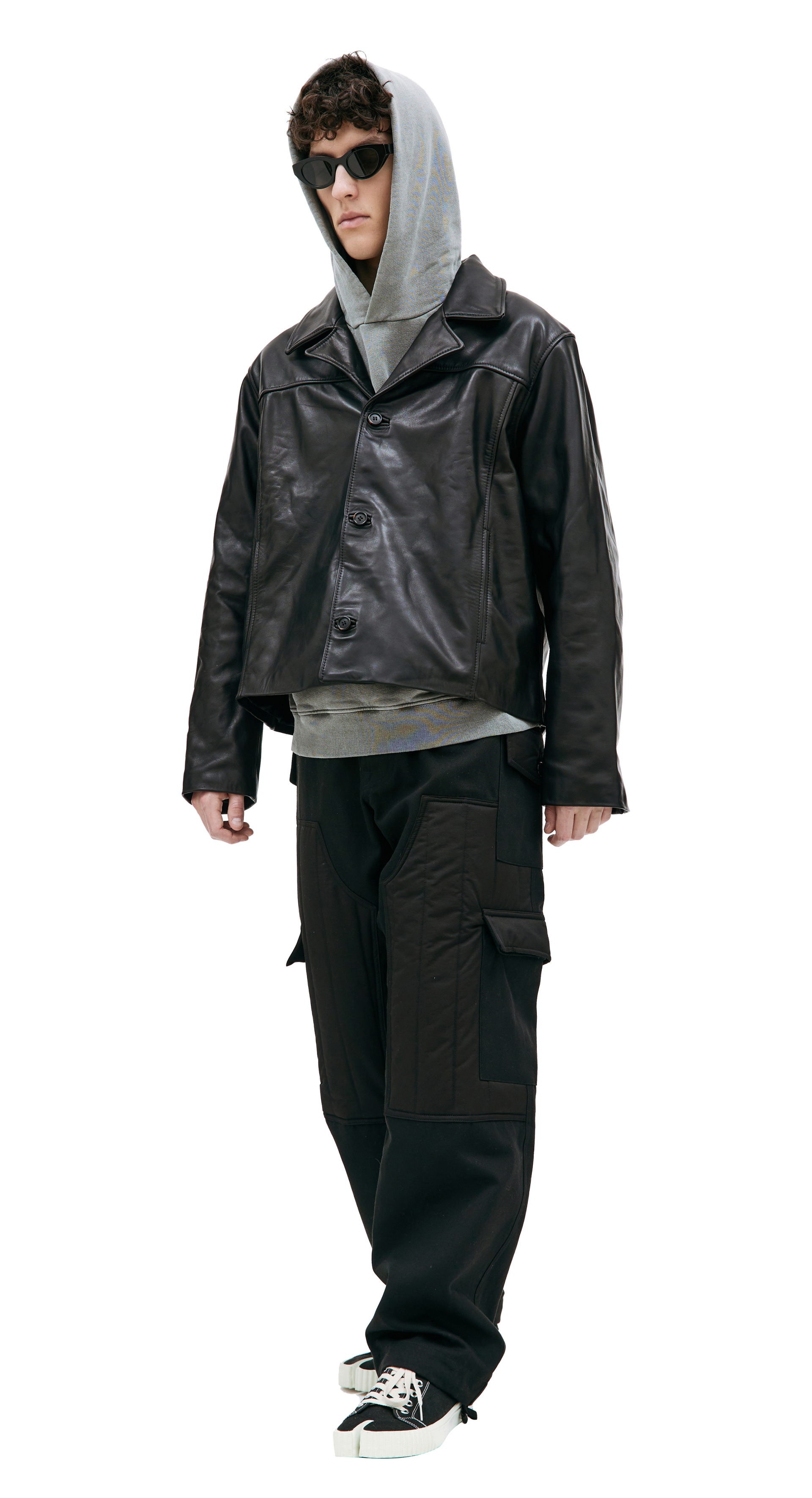 BTFL Leather jacket with buttons