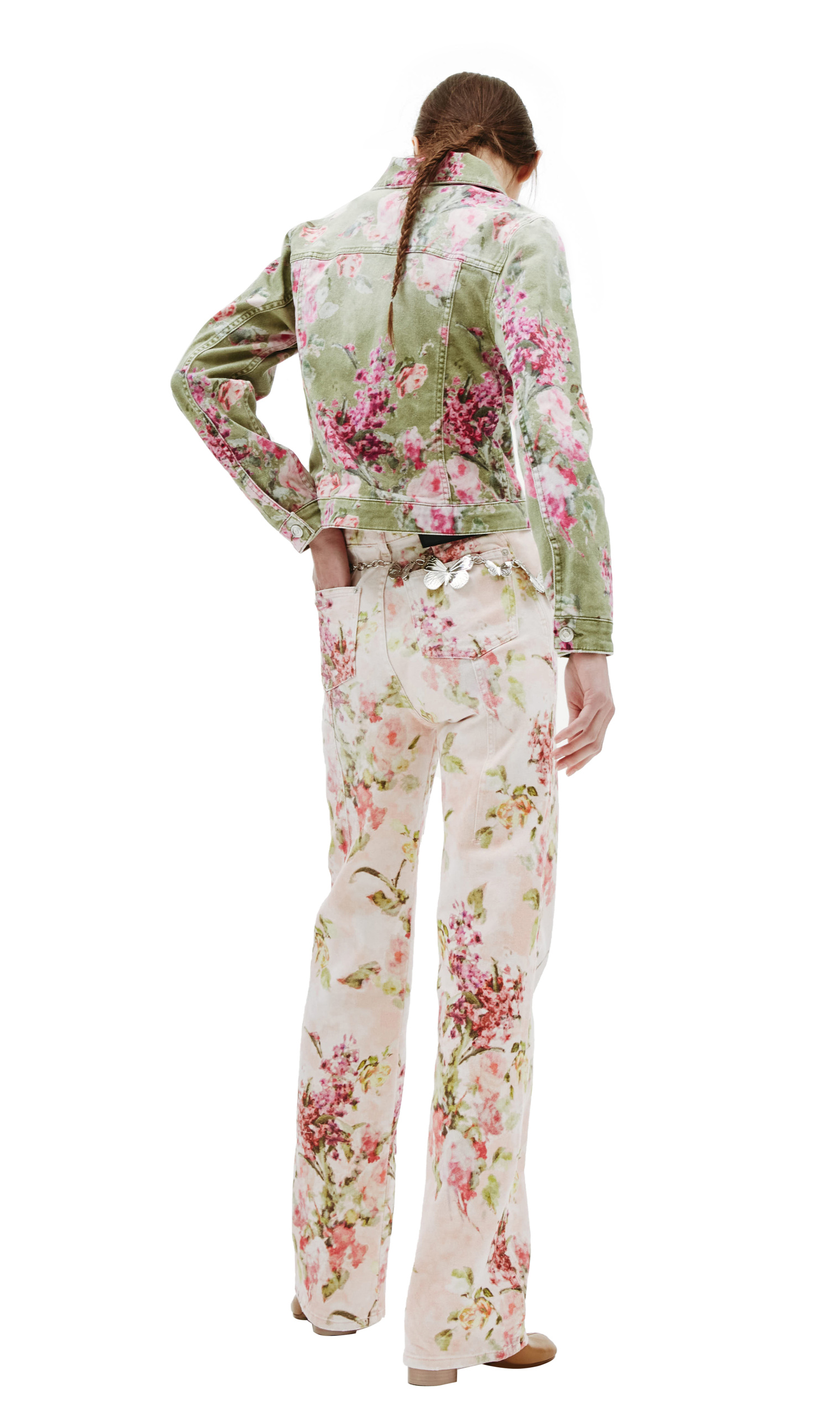 Blumarine Джинсовая куртка с цветочным принтом