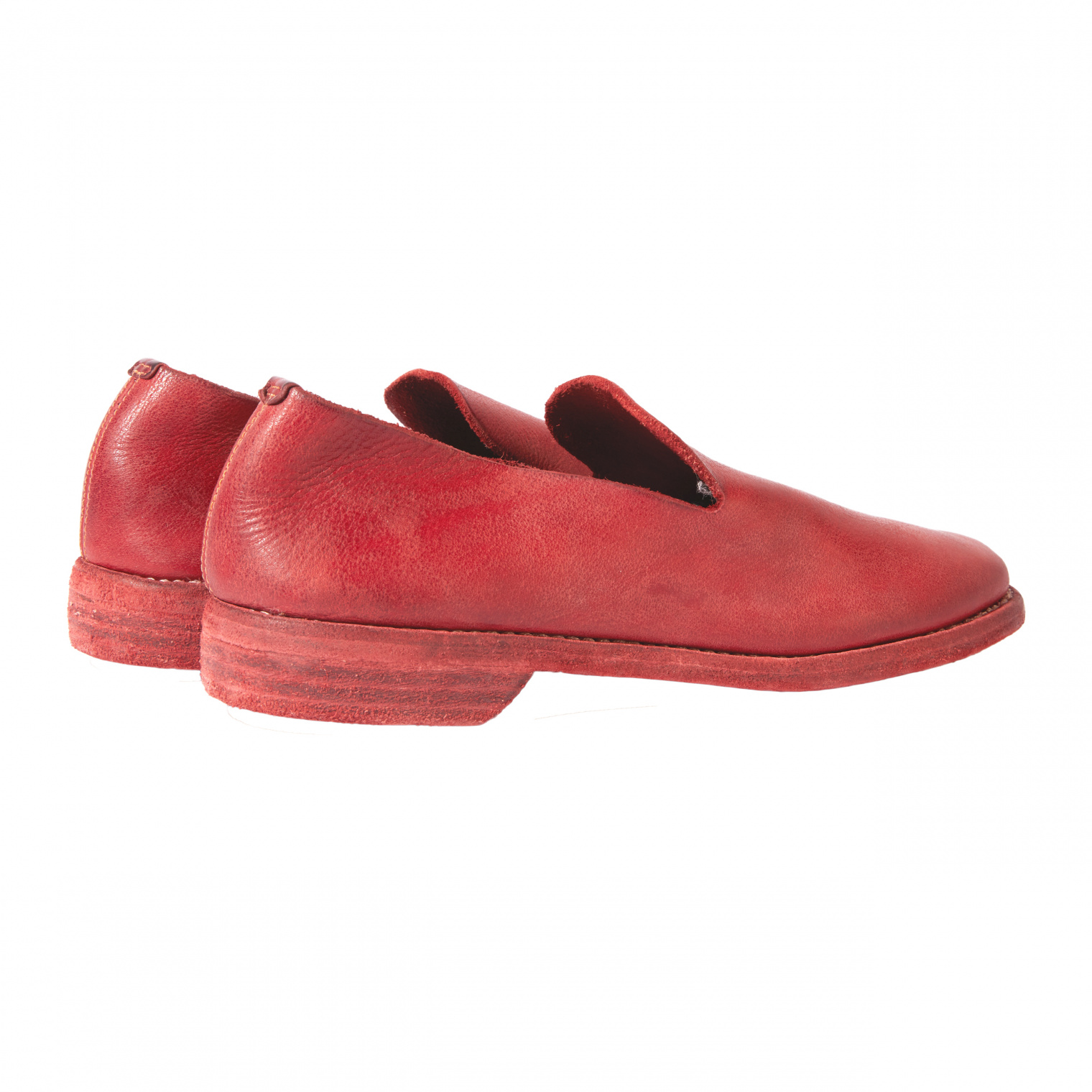 Guidi Red Leather Loafers