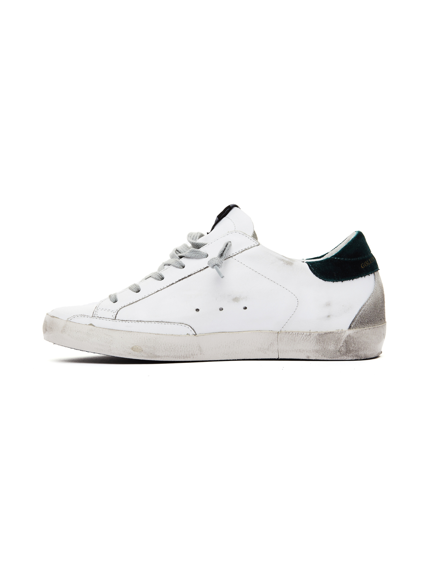 Golden Goose White Superstar Sneakers With Red Star