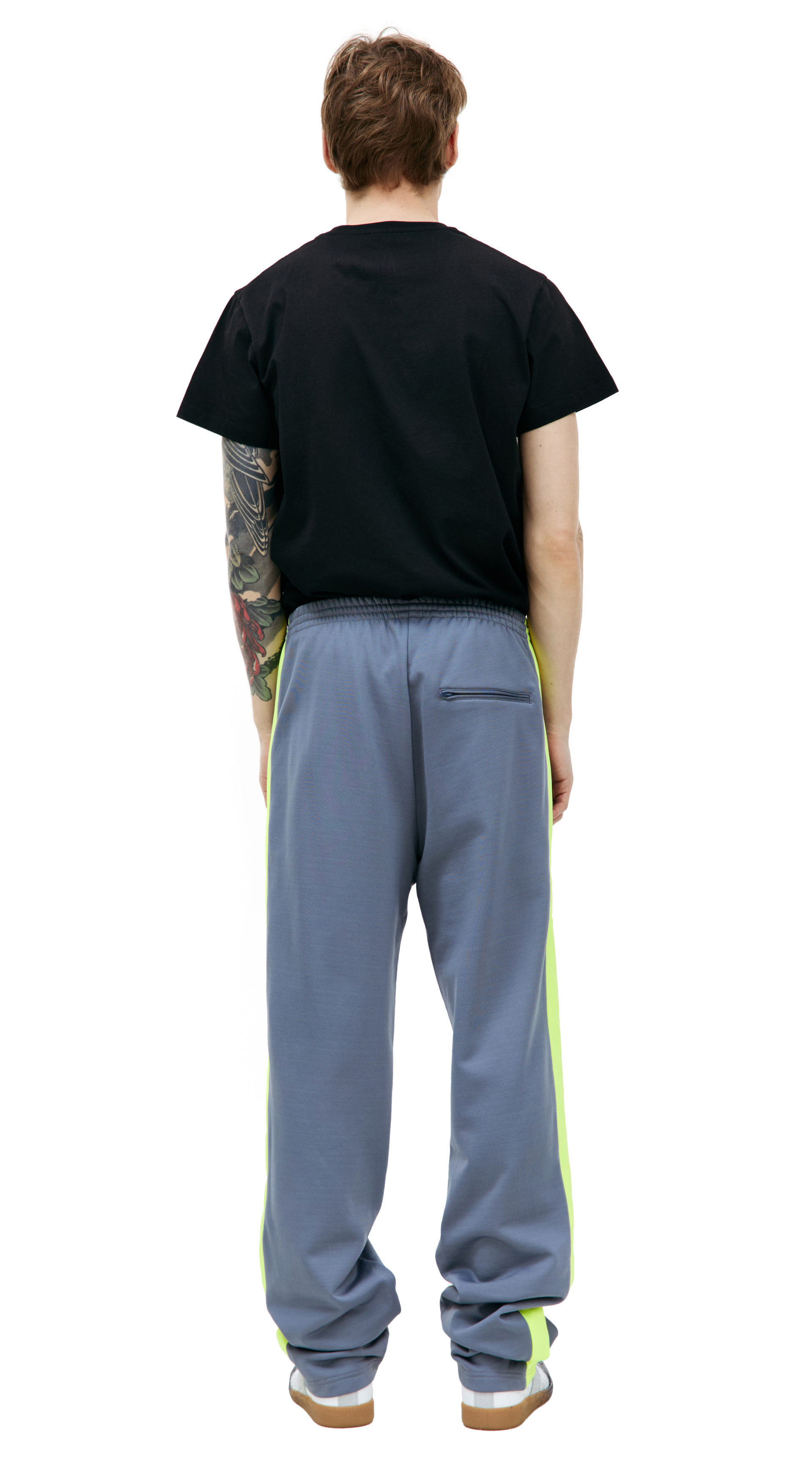 Balenciaga Grey Trackpants with Neon Stripes