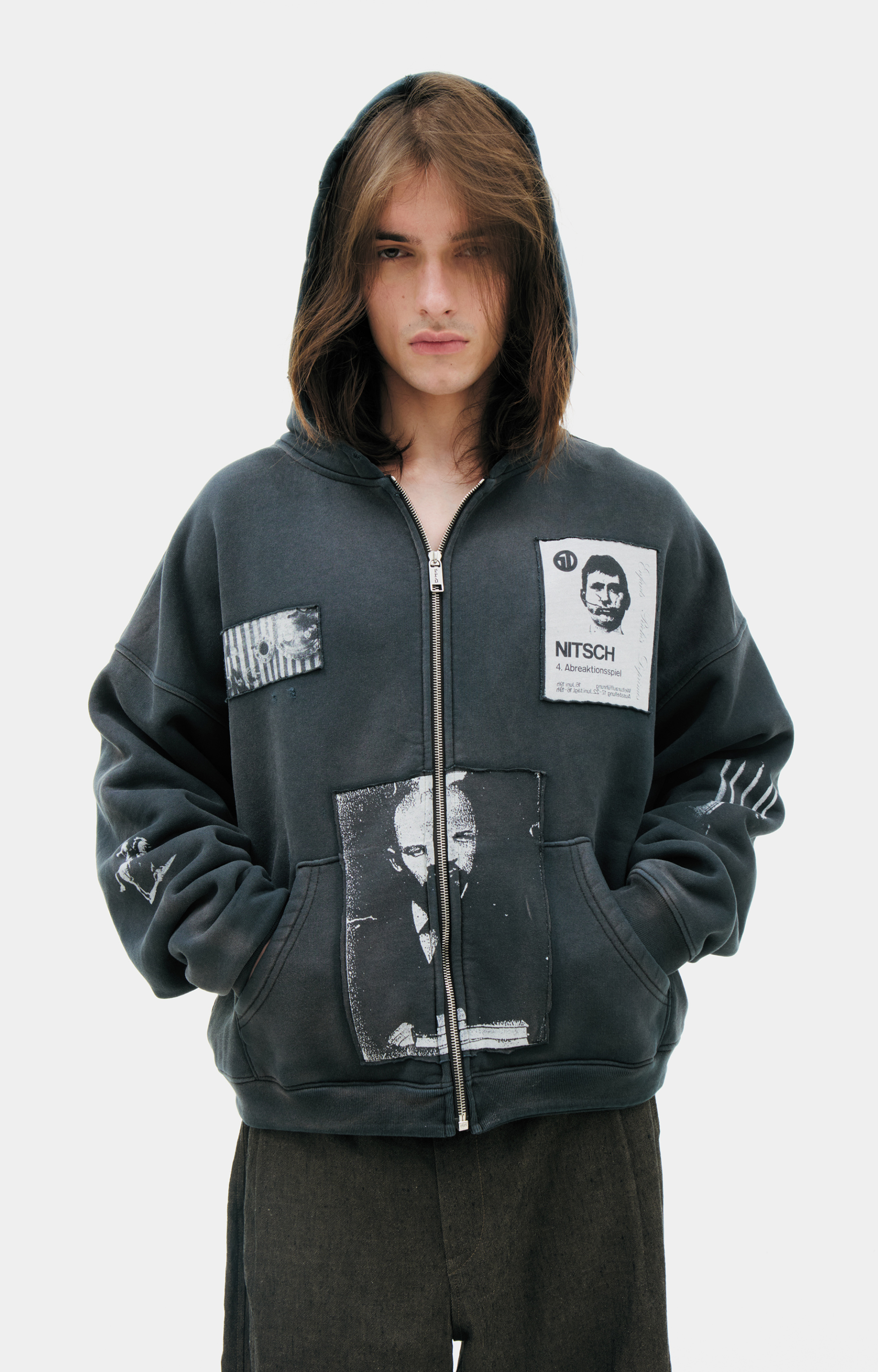 Enfants Riches Déprimés Black zip-up hoodie