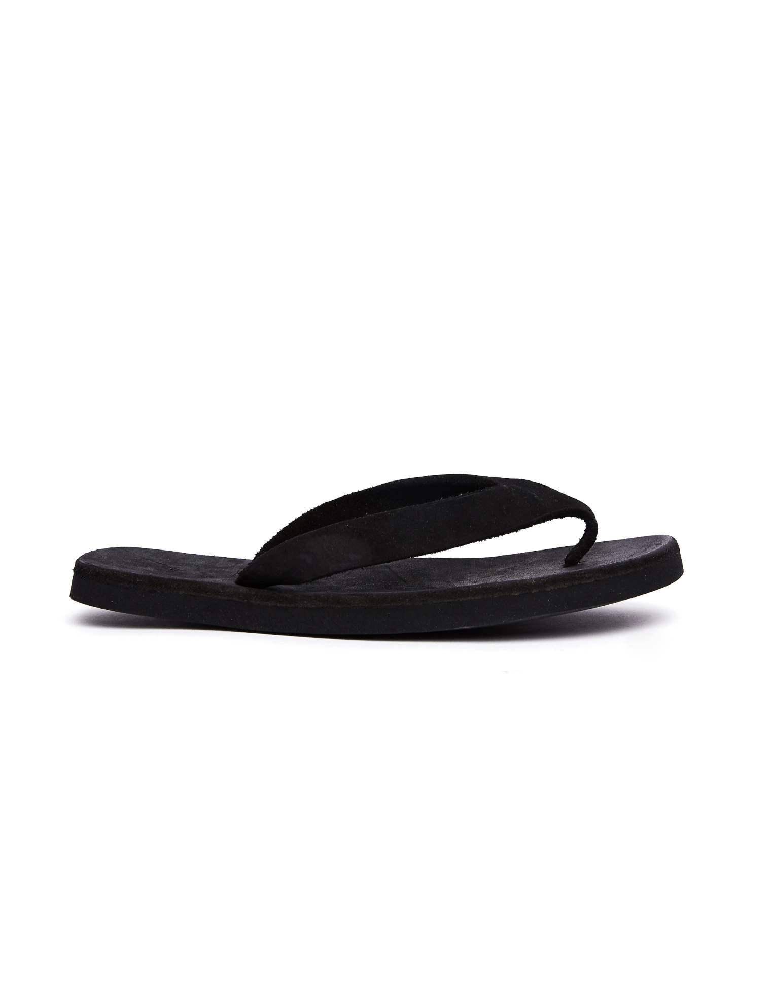 Guidi Black Leather Flip Flops