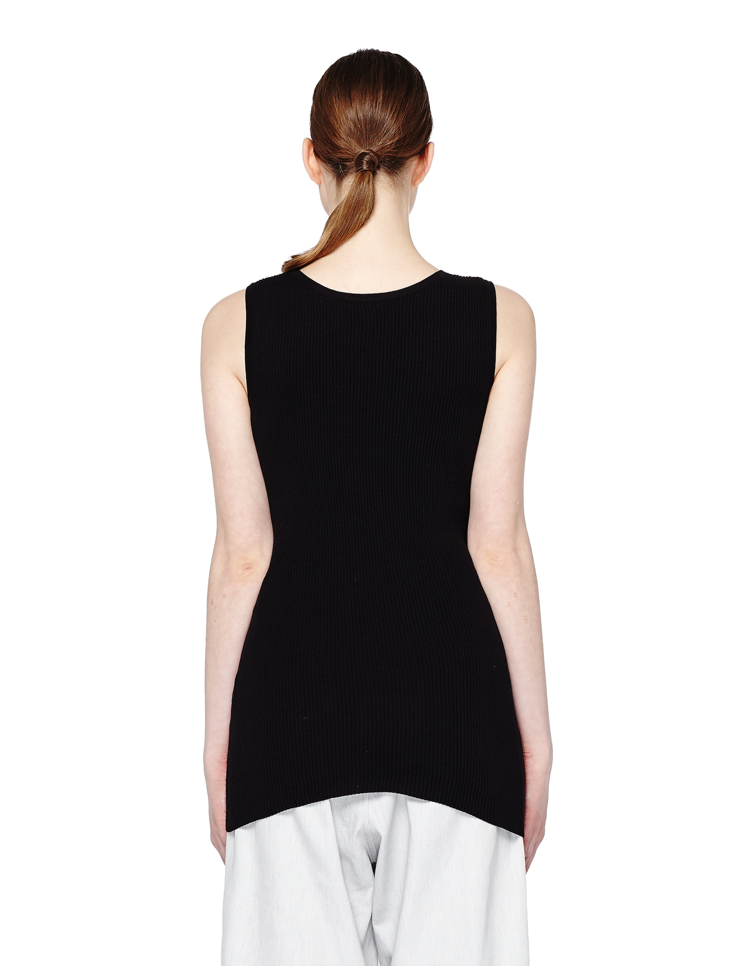Ann Demeulemeester Черная майка в рубчик