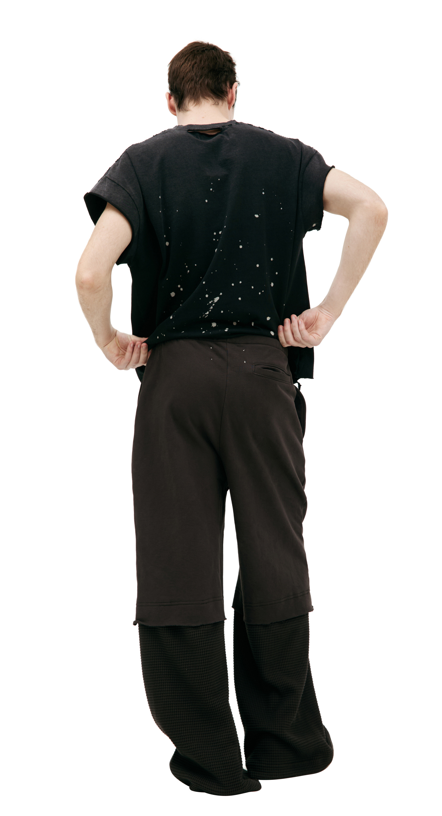 Satoshi Nakamoto Sweatpants with rhinestone logo