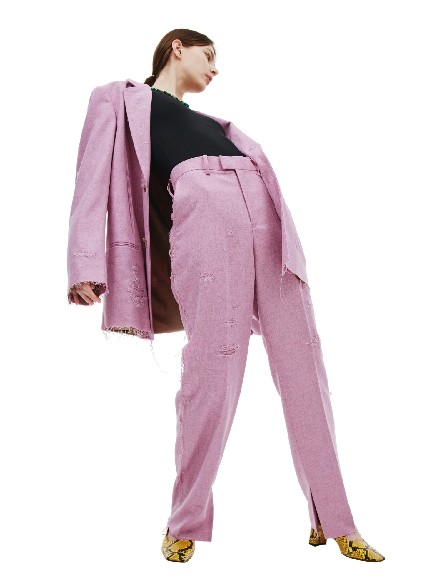 Doublet Потертые брюки из шерсти со стрелками