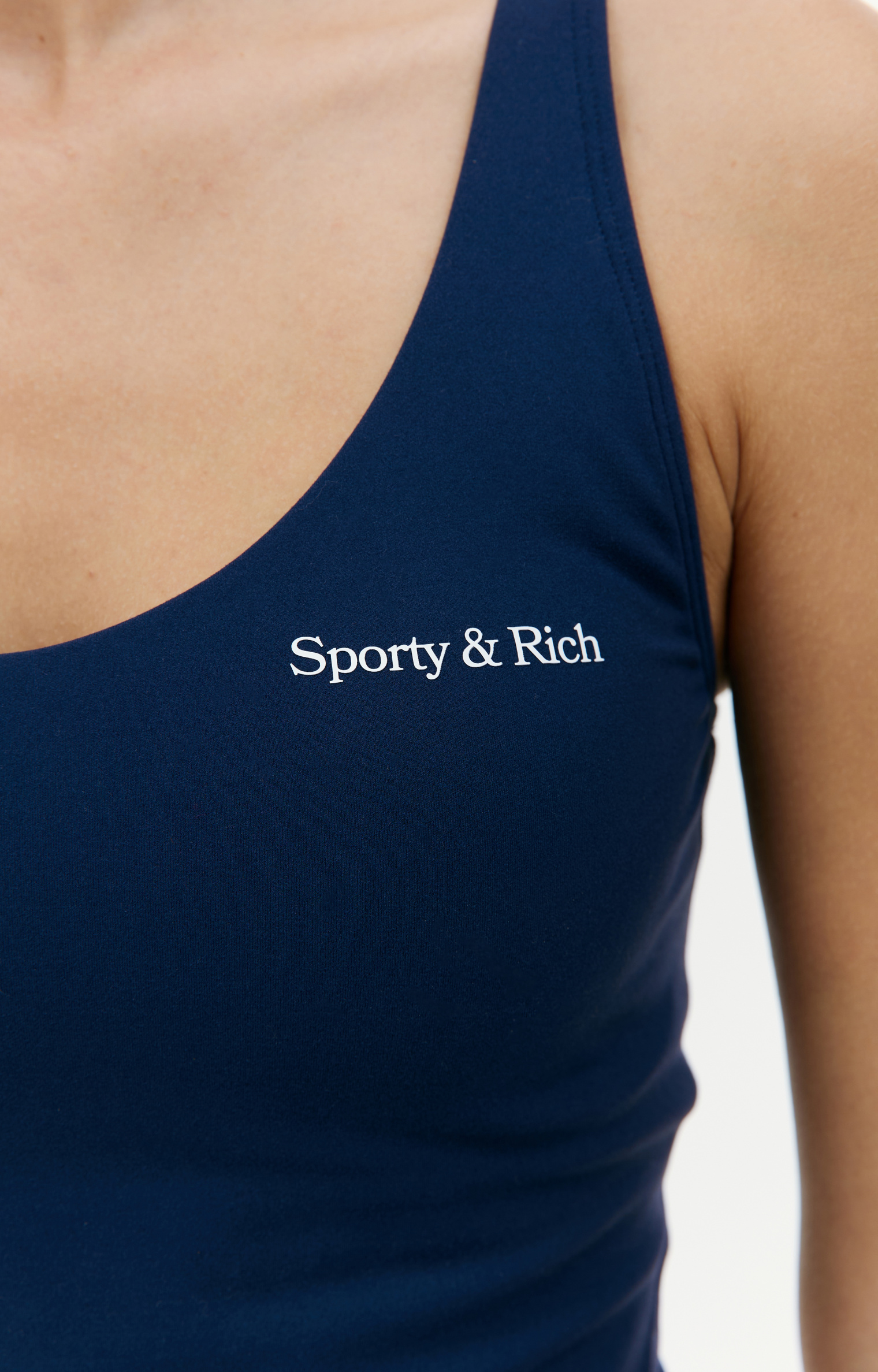 SPORTY & RICH Navy Bonded tank top