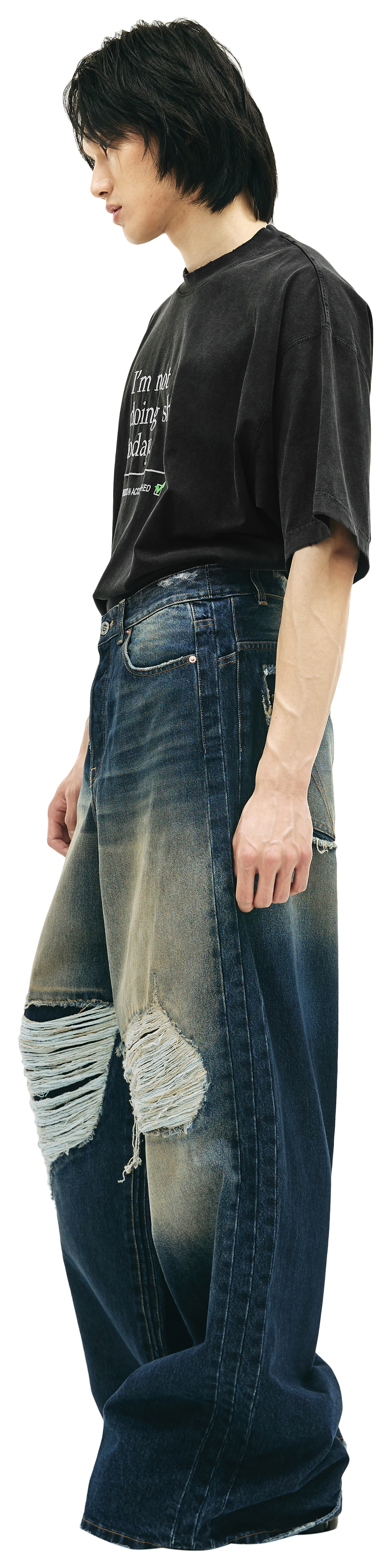 VETEMENTS Navy blue baggy jeans