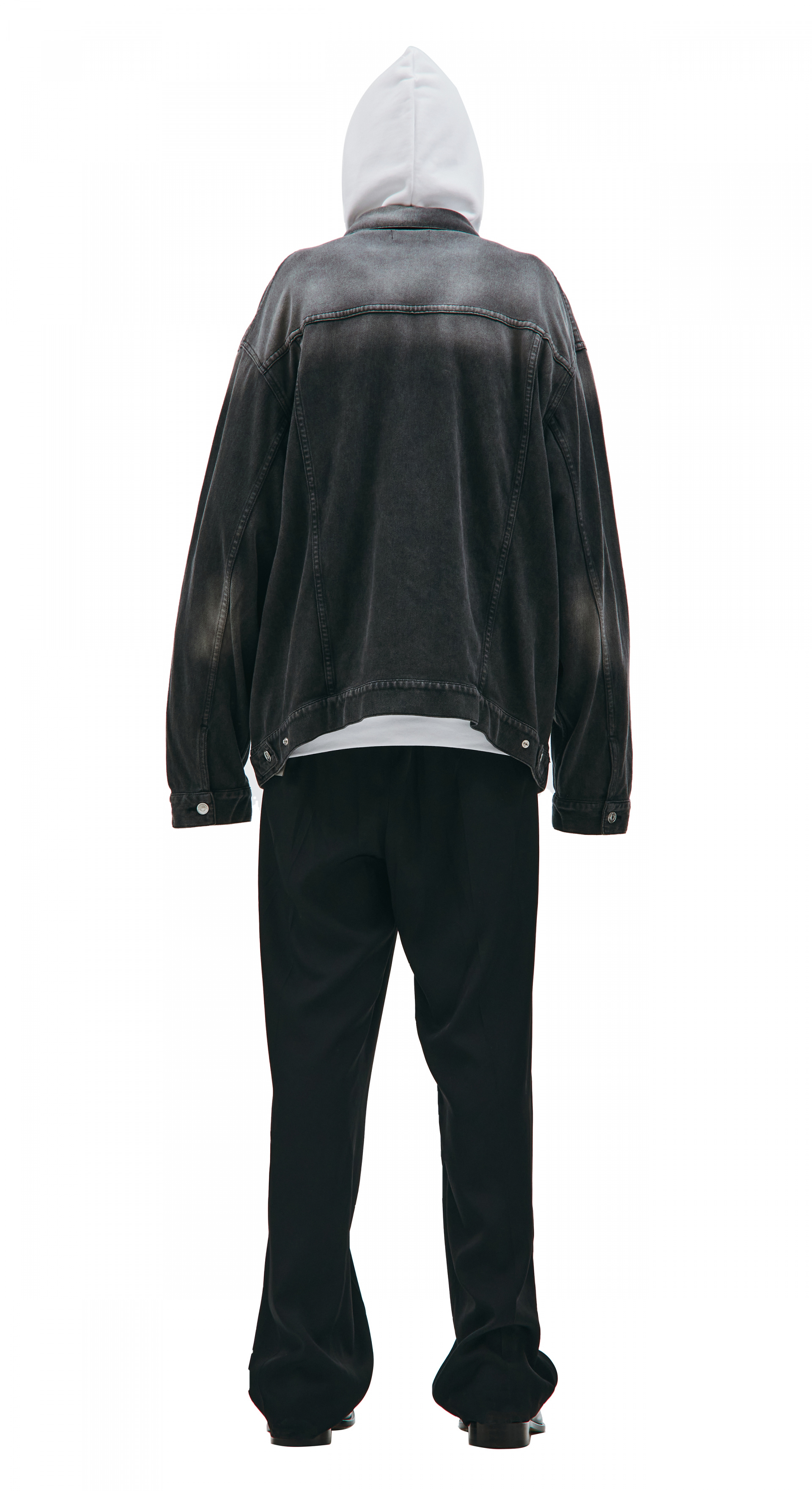 Balenciaga Джинсовая потертая куртка серого цвета