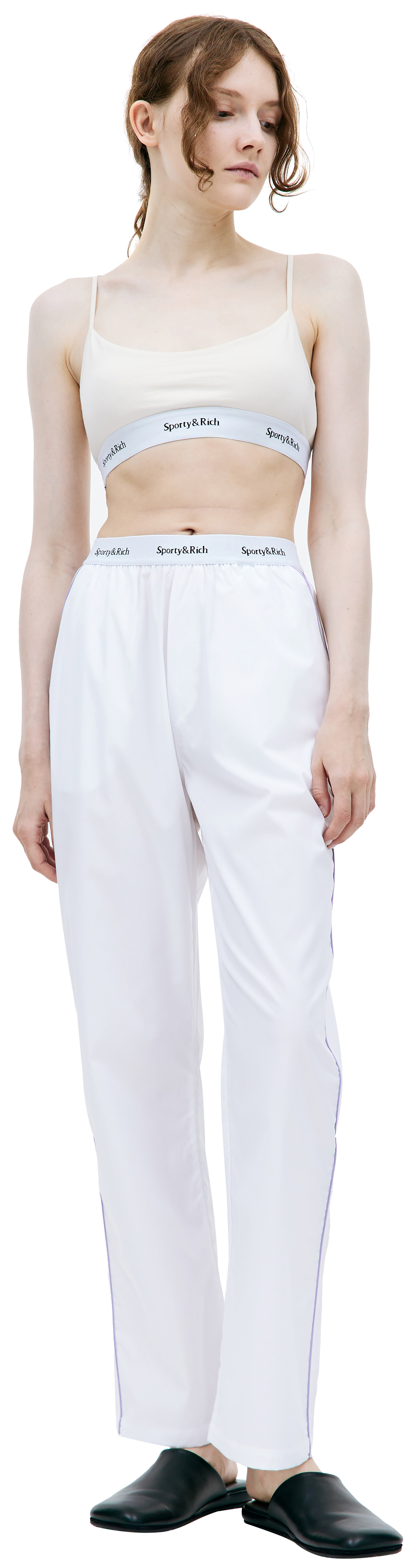 SPORTY & RICH White Serif pyjama trousers