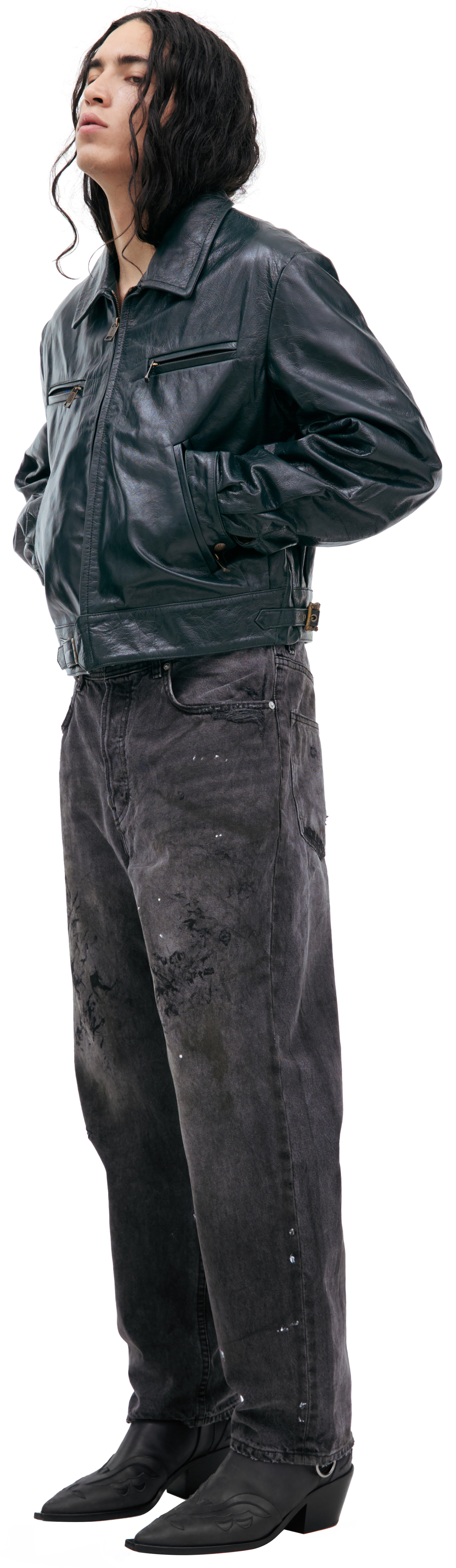 Enfants Riches Déprimés Leather jacket with zipper