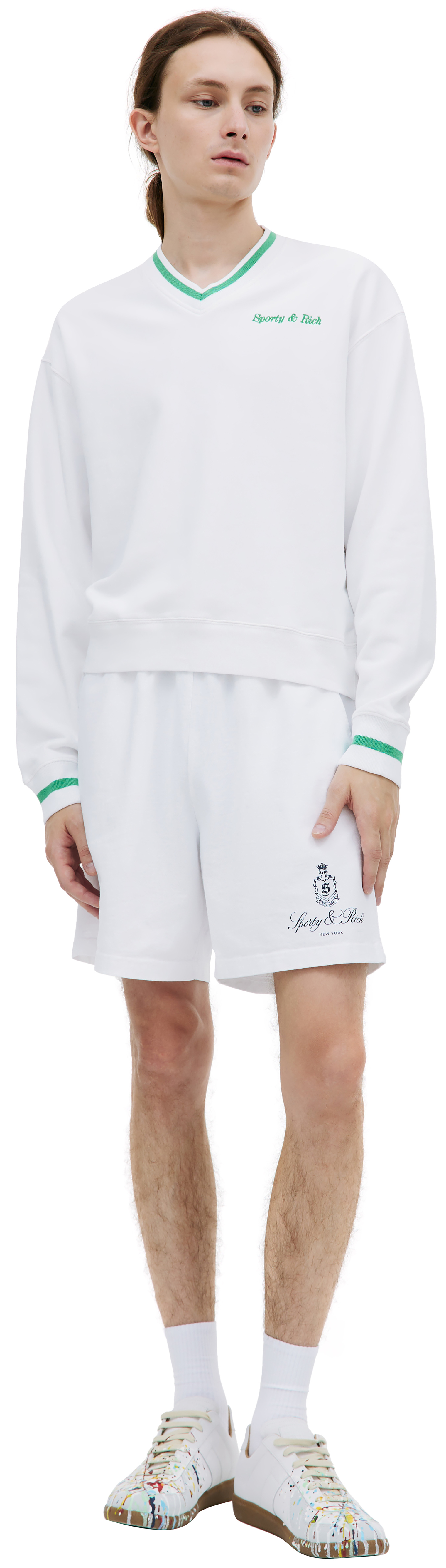 SPORTY & RICH White Serif sweatshirt