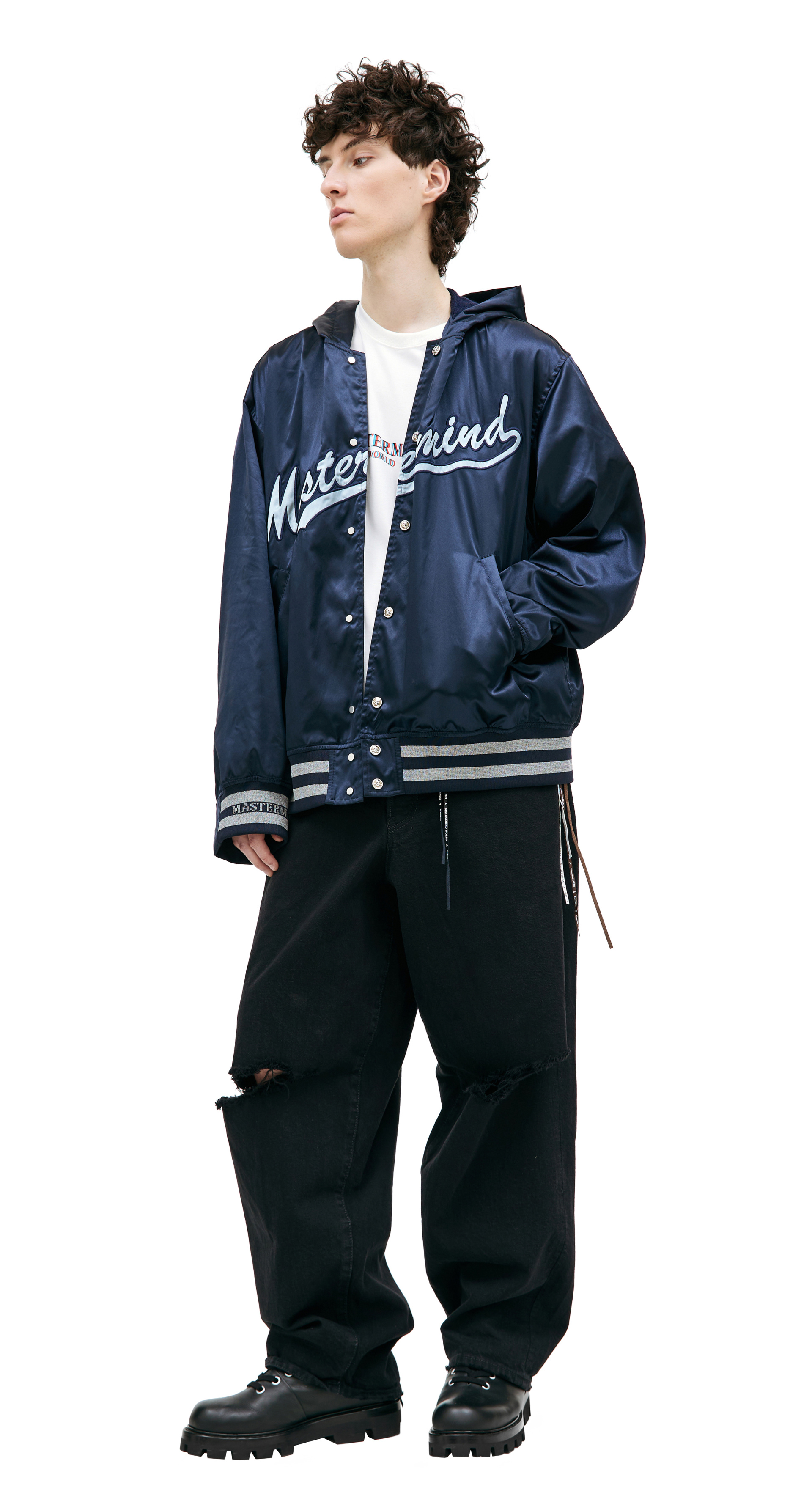 Mastermind WORLD Varsity logo-embroidered bomber jacket
