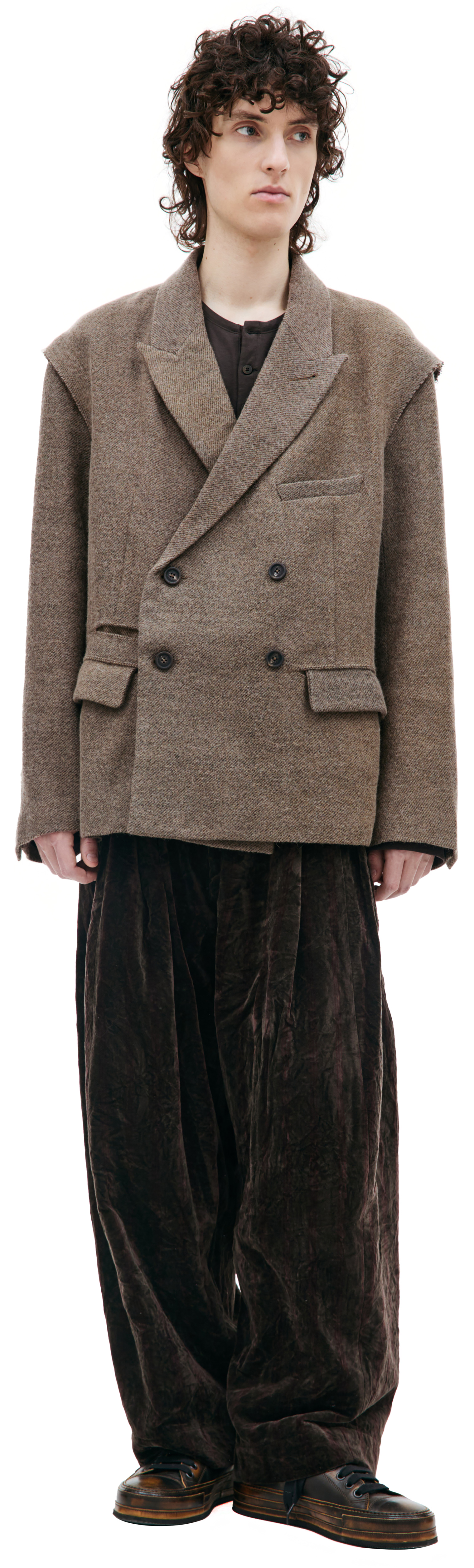 Ziggy Chen Double-breasted wool blazer