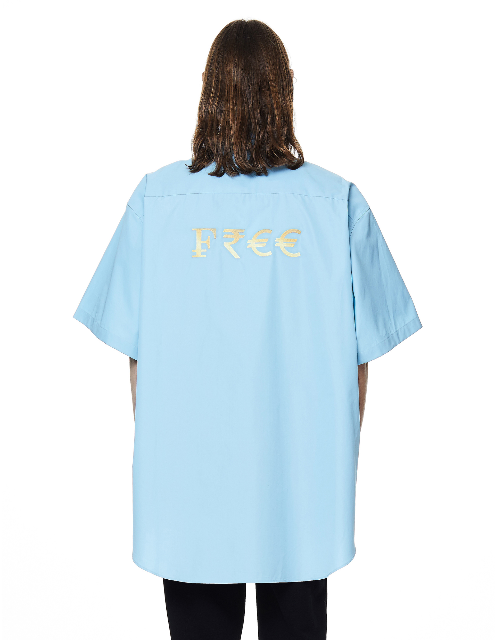 VETEMENTS Blue Cotton Short Sleeve Shirt