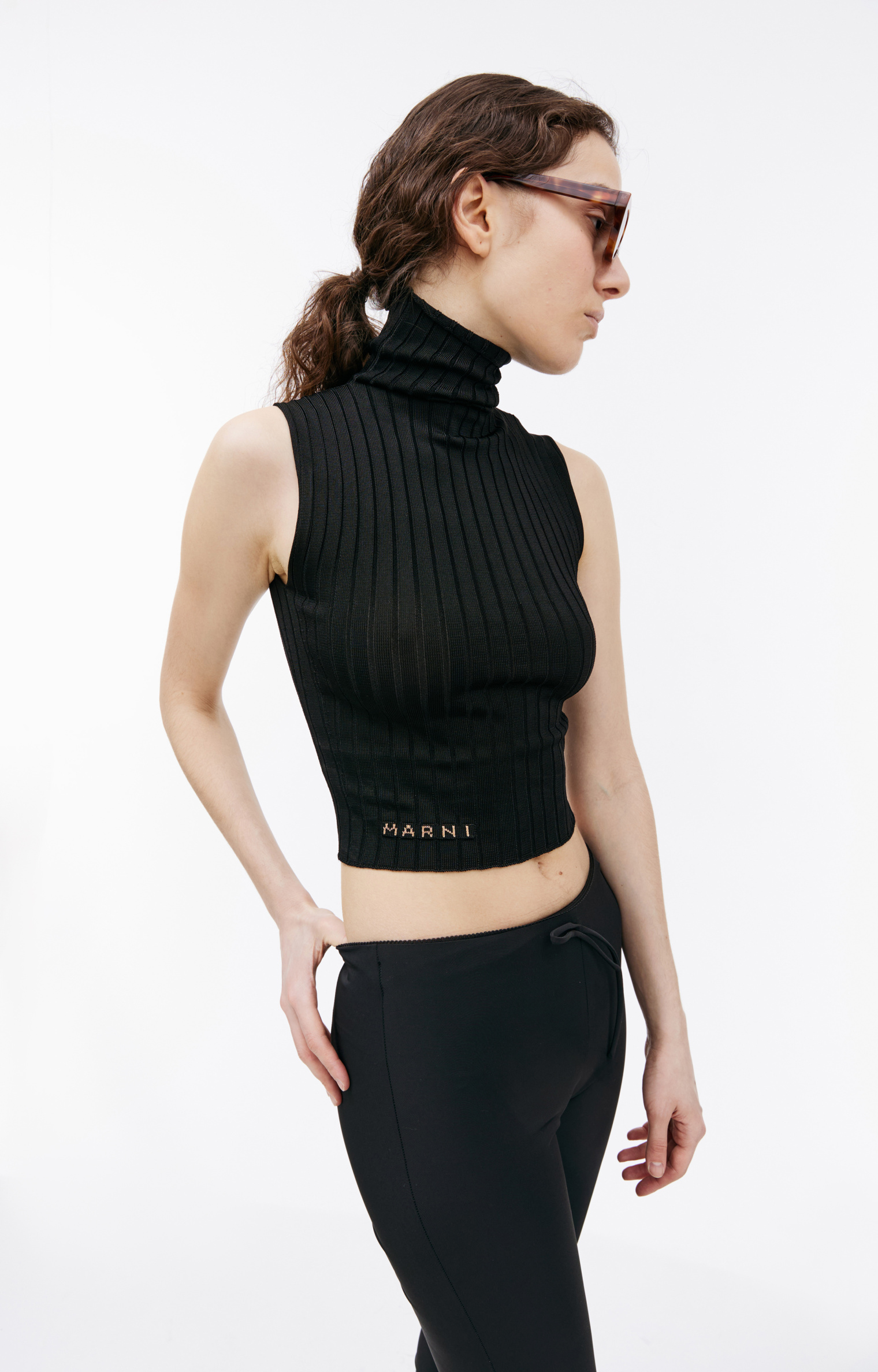 Marni Black ribbed top