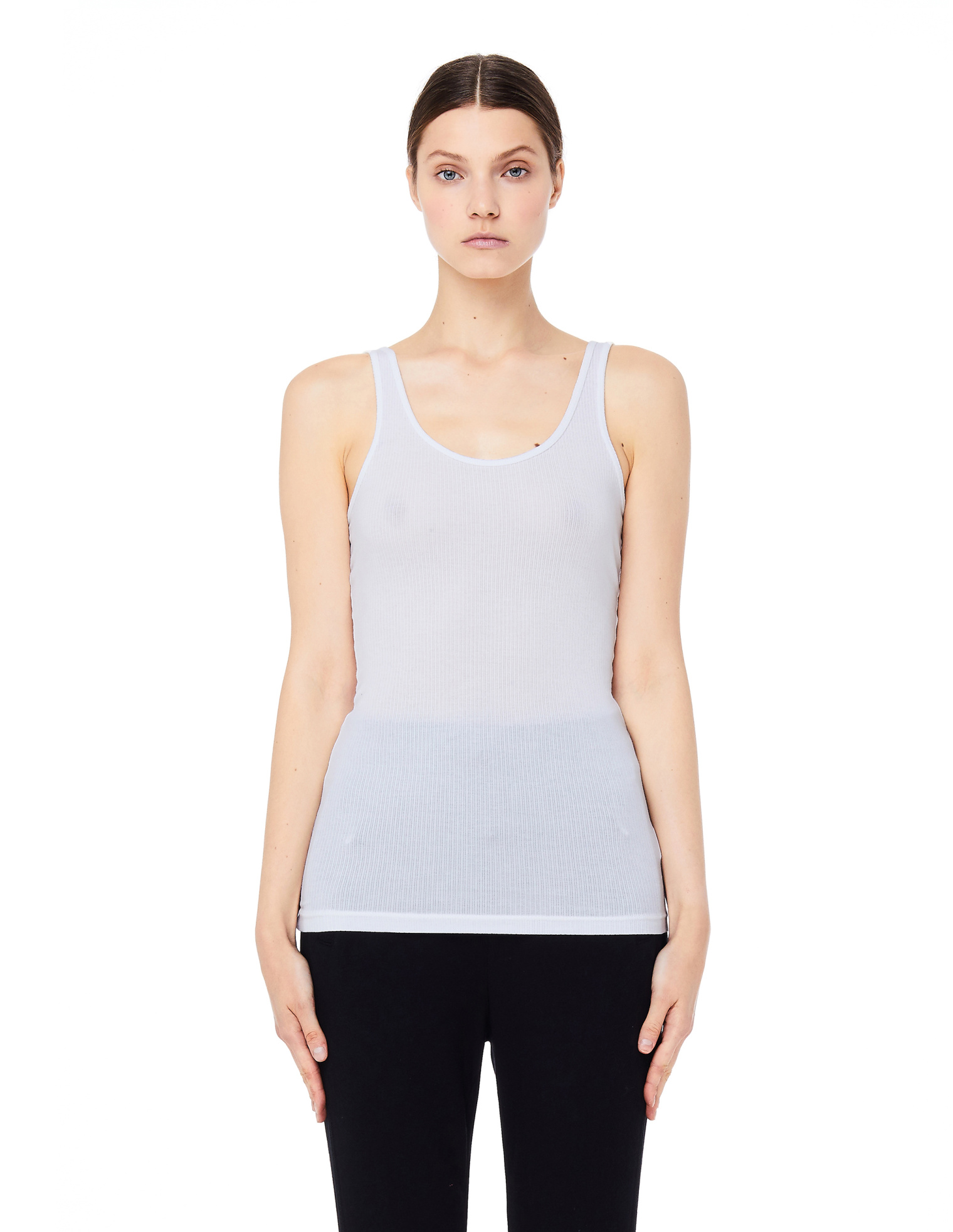 James Perse White Cotton Tank Top