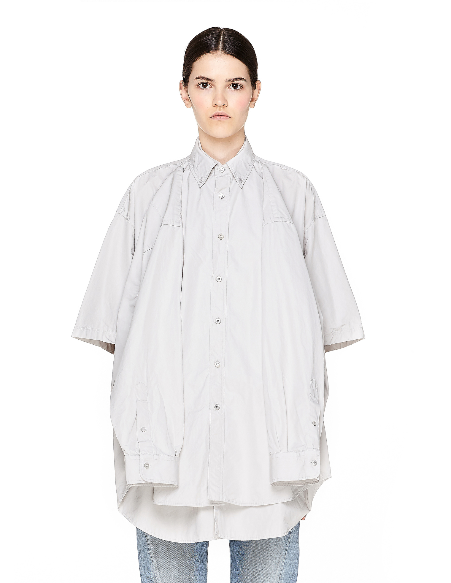 Balenciaga Хлопковая двойная рубашка oversize