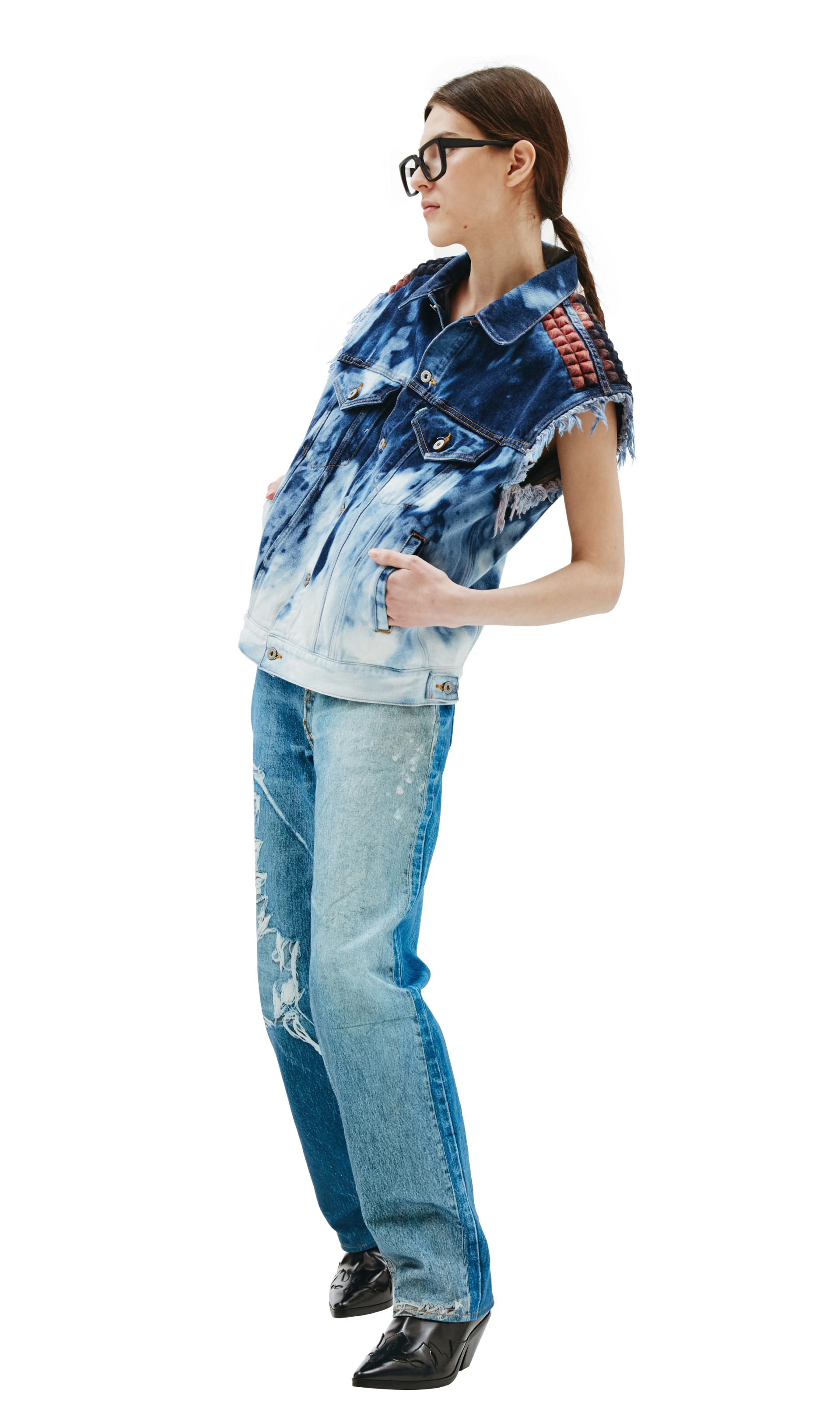 Buy Doublet women blue invisible track pants for $205 online on SV77,  23SS42PT231/BLUE