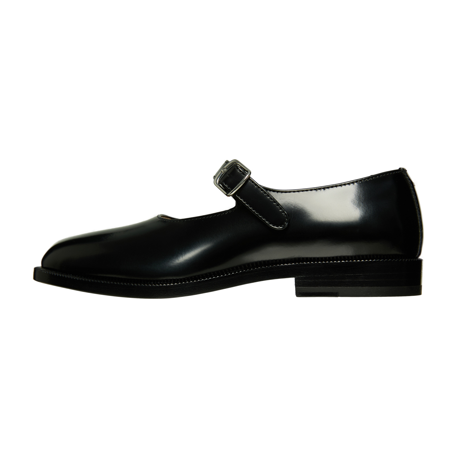 Buy Maison Margiela women black leather tabi mary-jane shoes for
