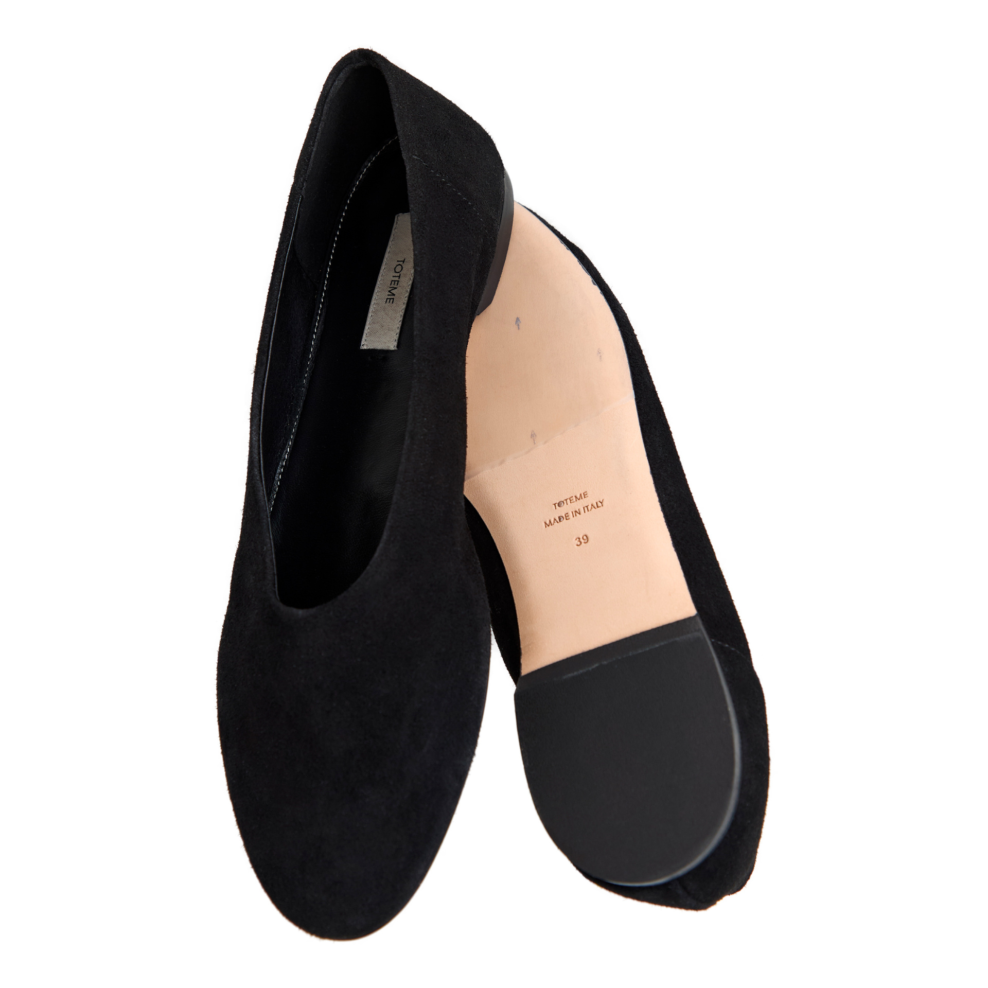 TOTEME Black leather ballet flats