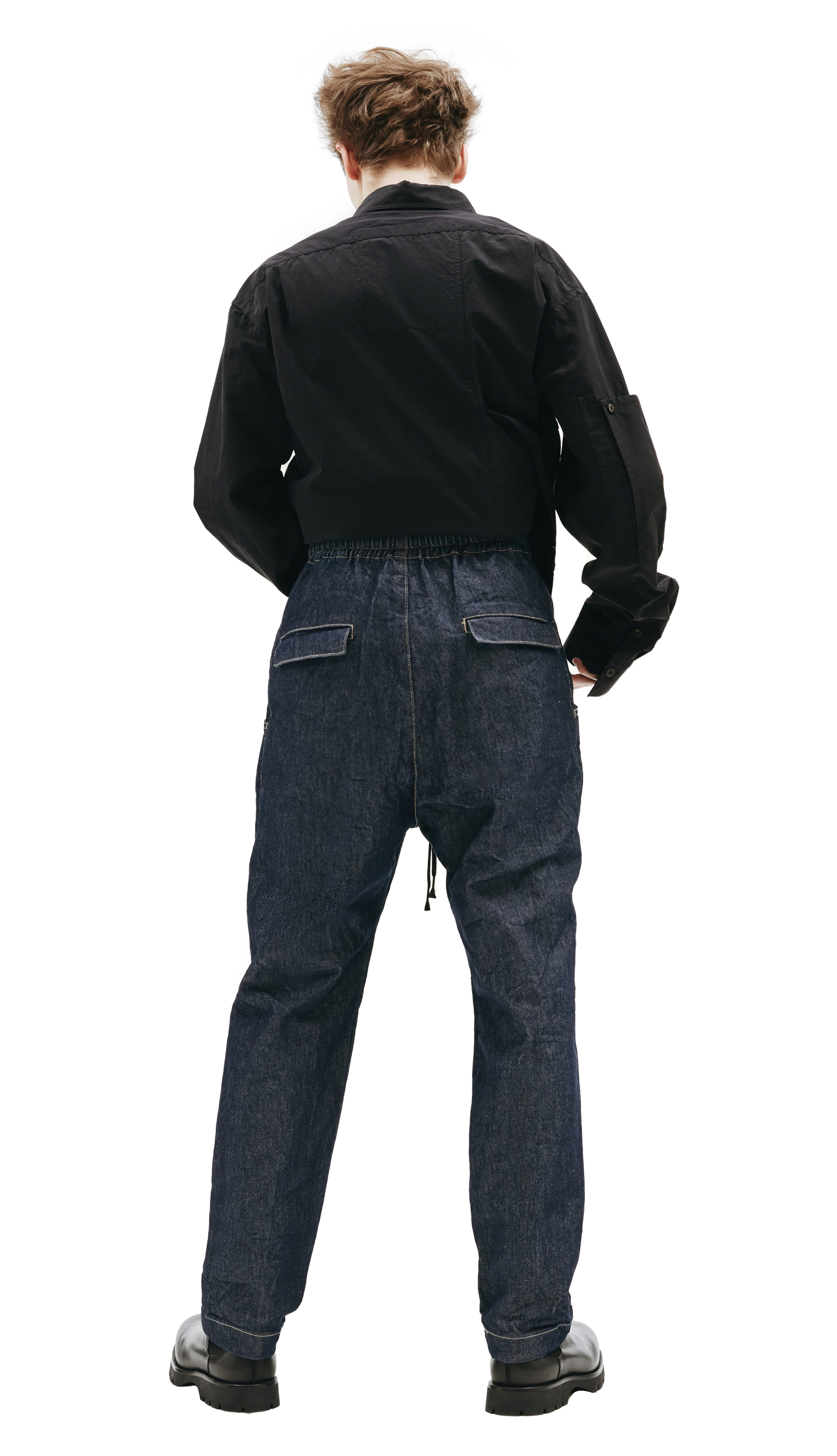 The Viridi-Anne Blue 12Oz Denim Drawstring Jeans