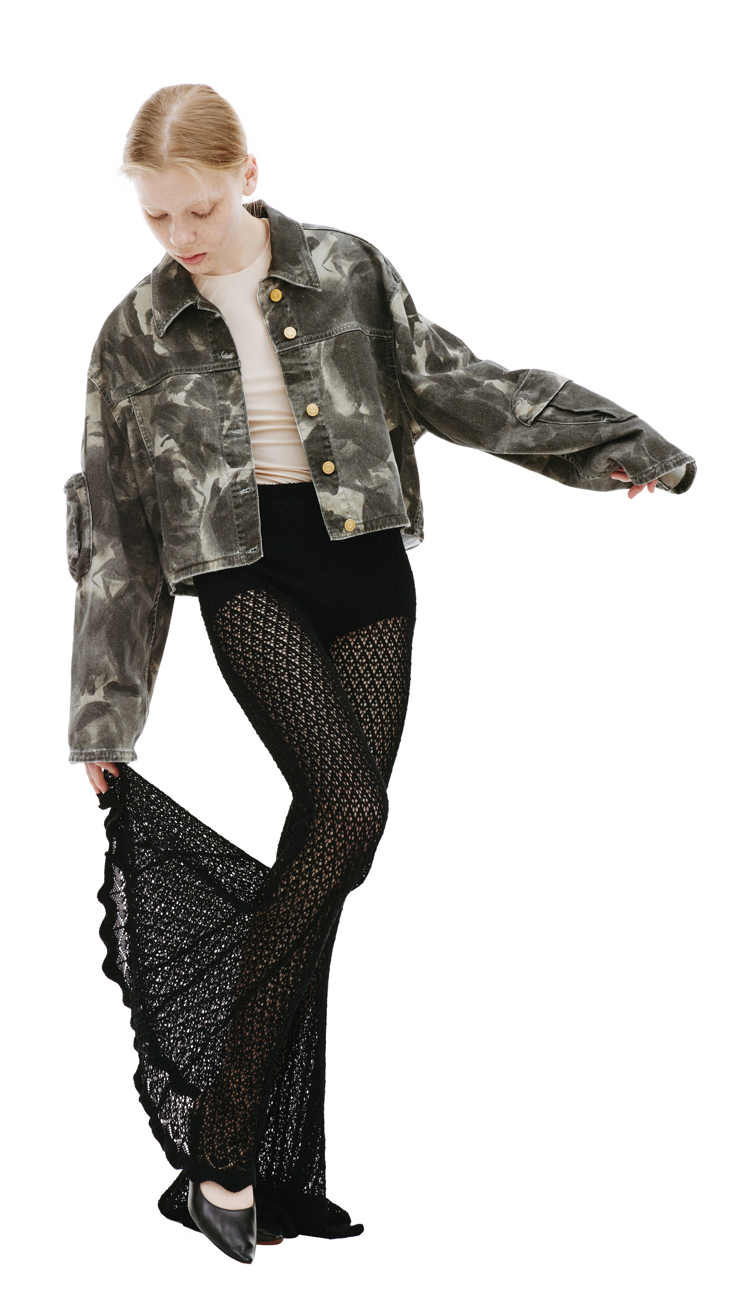 Blumarine Cropped jacket with pockets