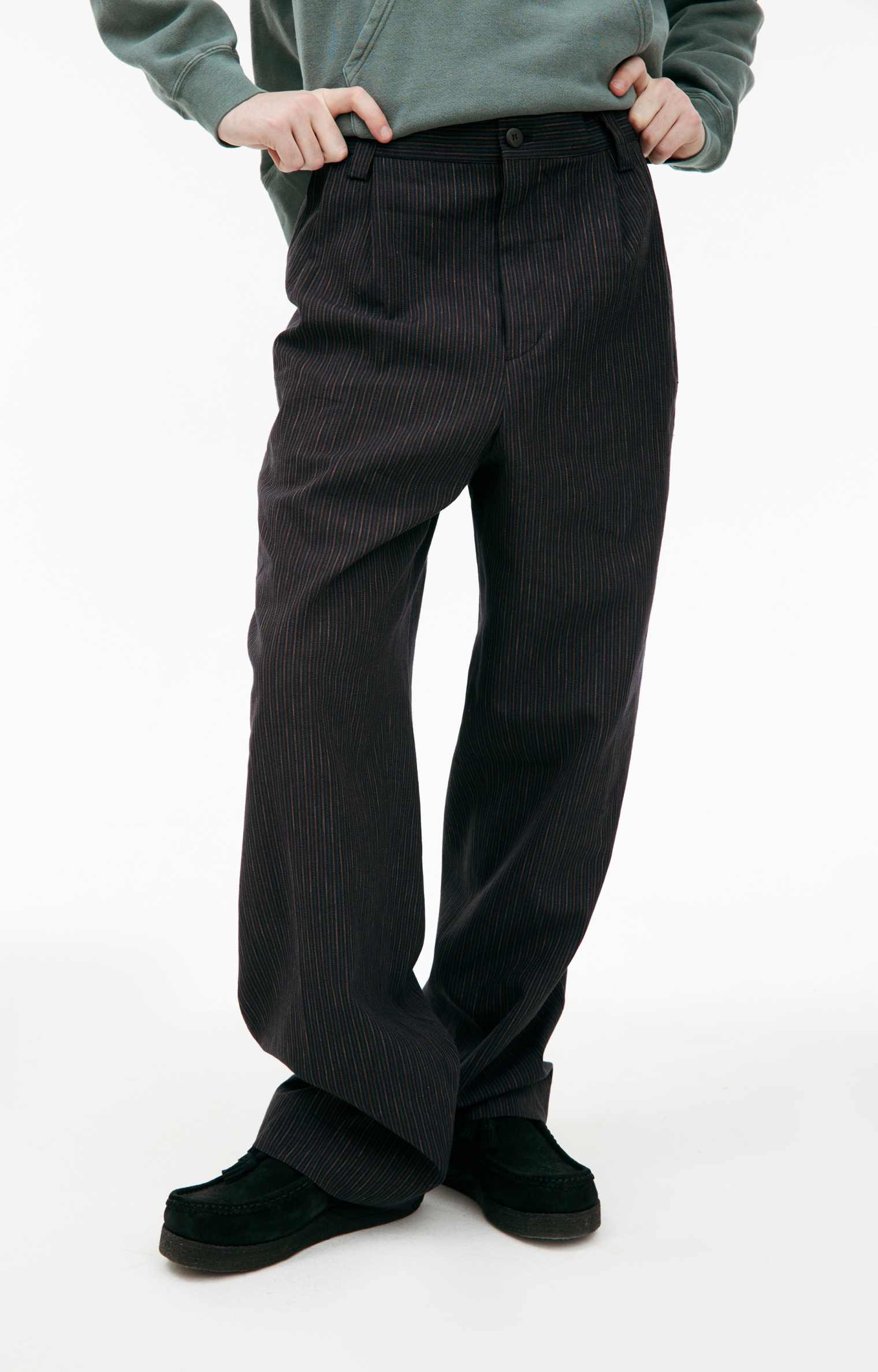 visvim Black striped trousers