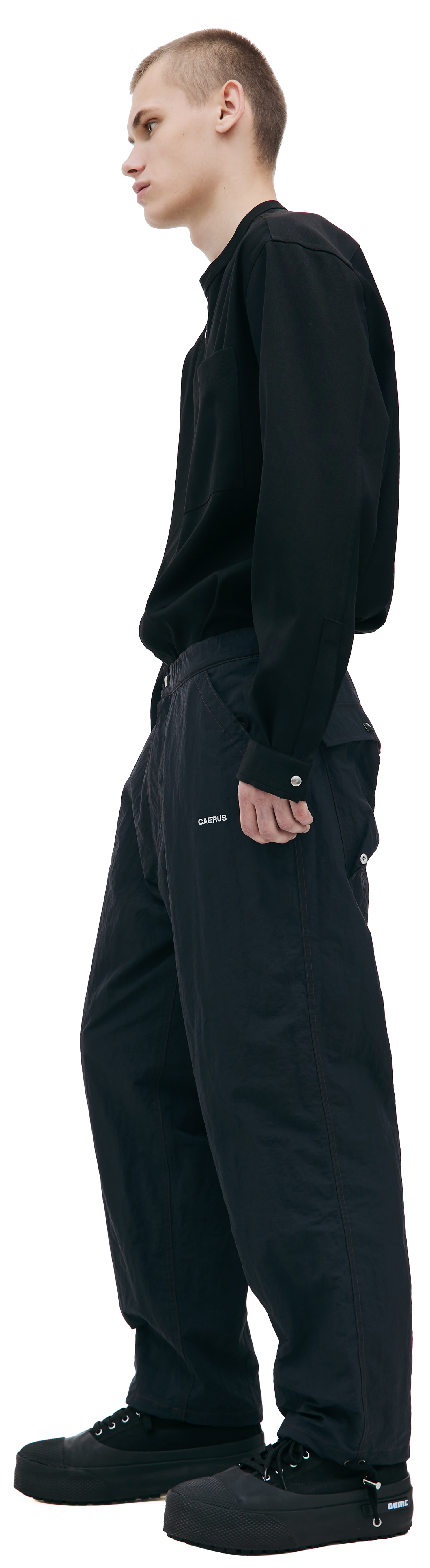 CAERUS Black nylon trousers