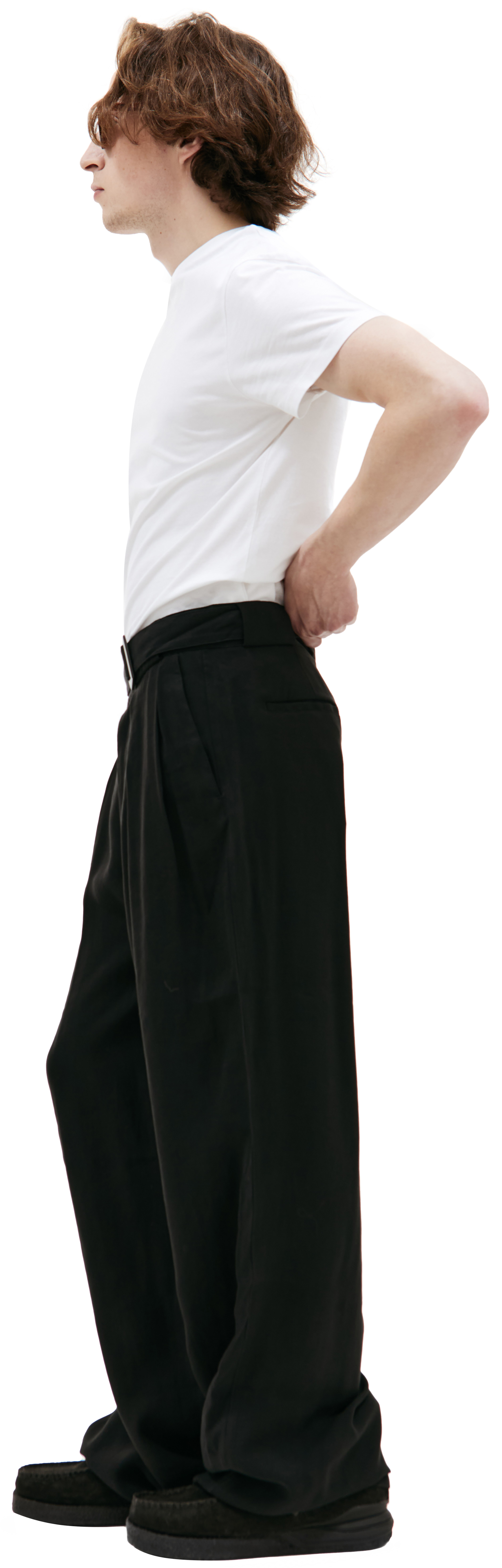 LOUIS GABRIEL NOUCHI Wide trousers with belt
