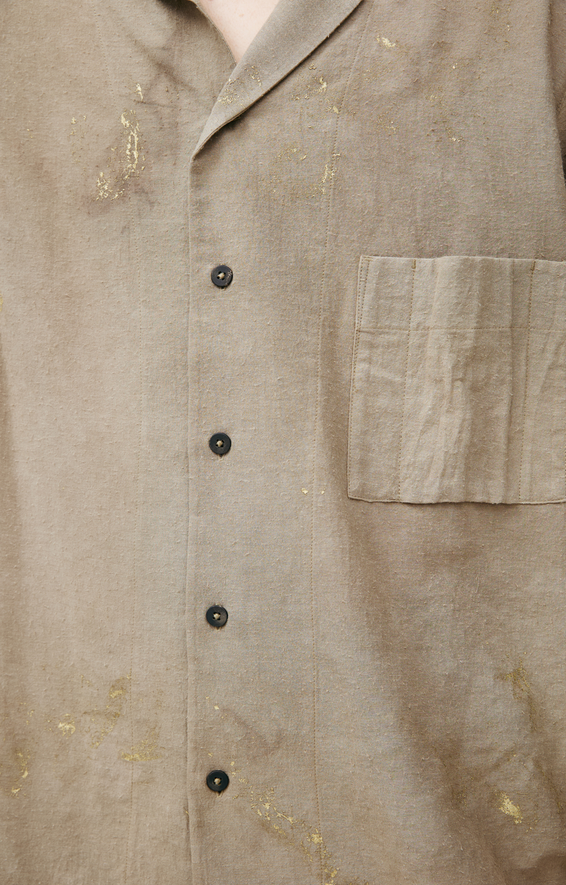 Ziggy Chen Gold Leaf Short Sleeve Pocket Shirt