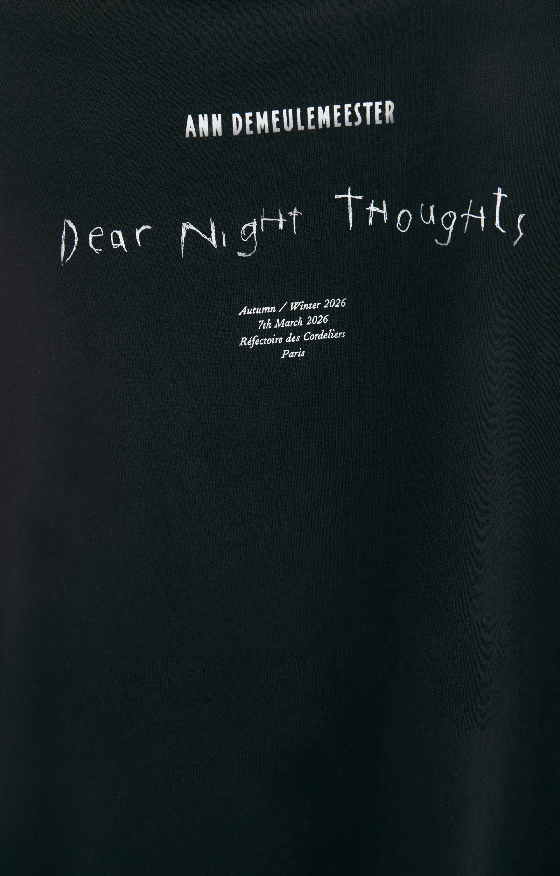 Ann Demeulemeester Longsleeve with the words “DEAR NIGHT THOUGHTS”