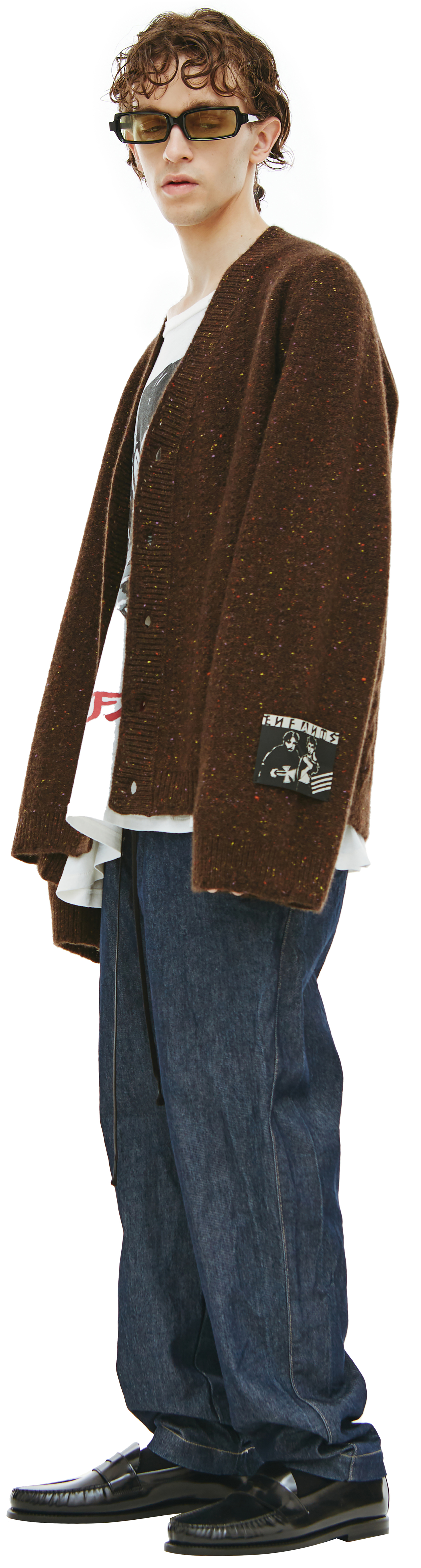 Enfants Riches Déprimés Speckled cashmere cardigan