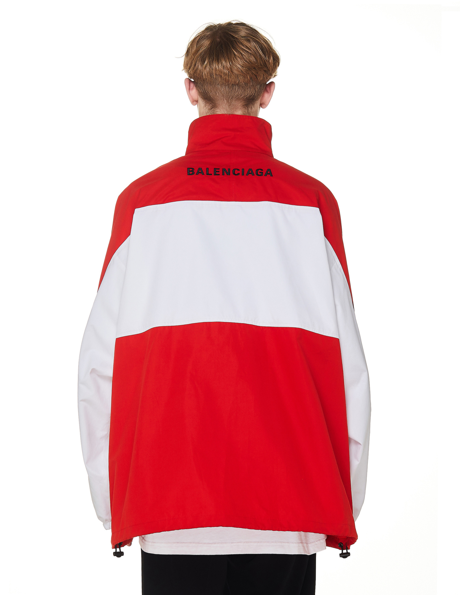 Balenciaga Red Cotton Oversized Track Jacket