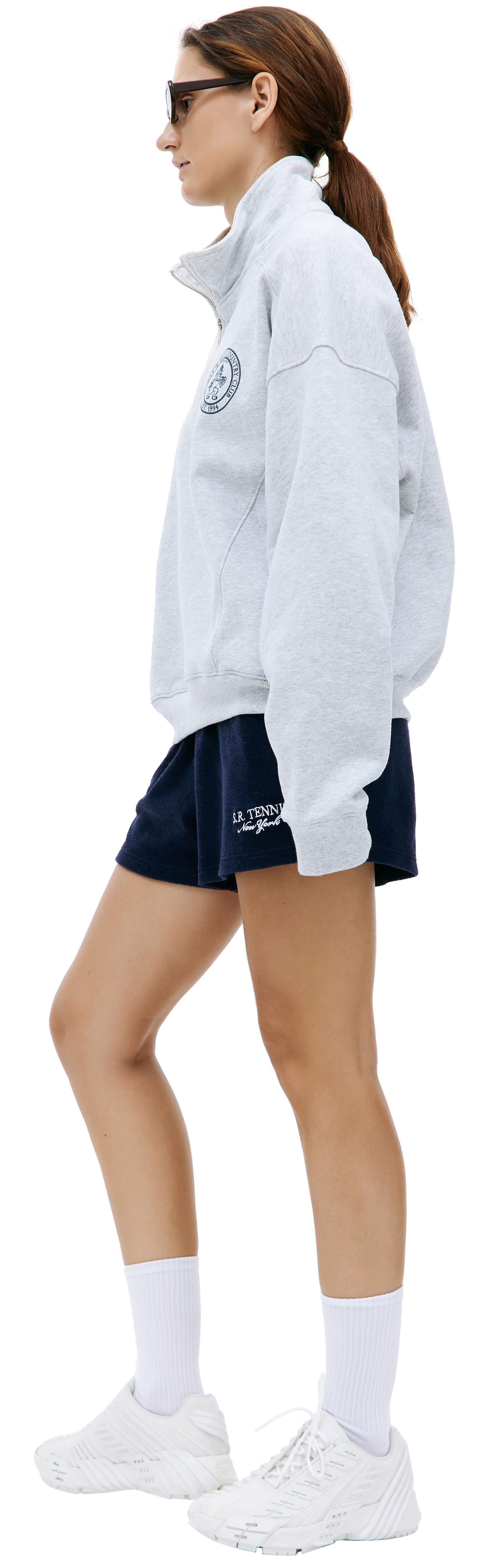 SPORTY & RICH Grey half-zip sweatshirt
