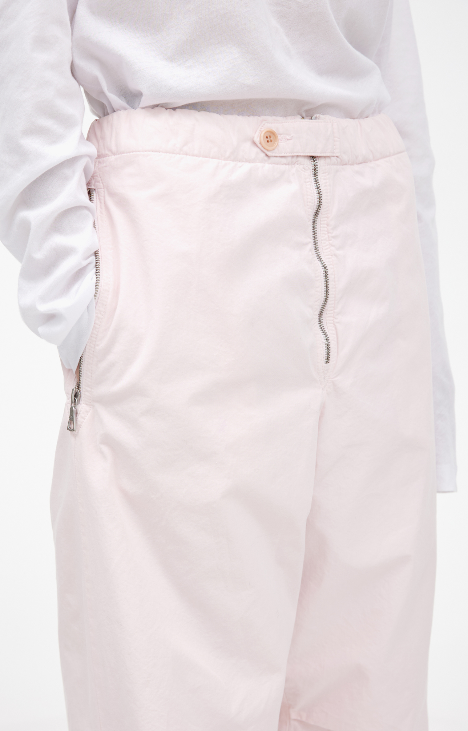 Dries Van Noten Pink trousers with zippers