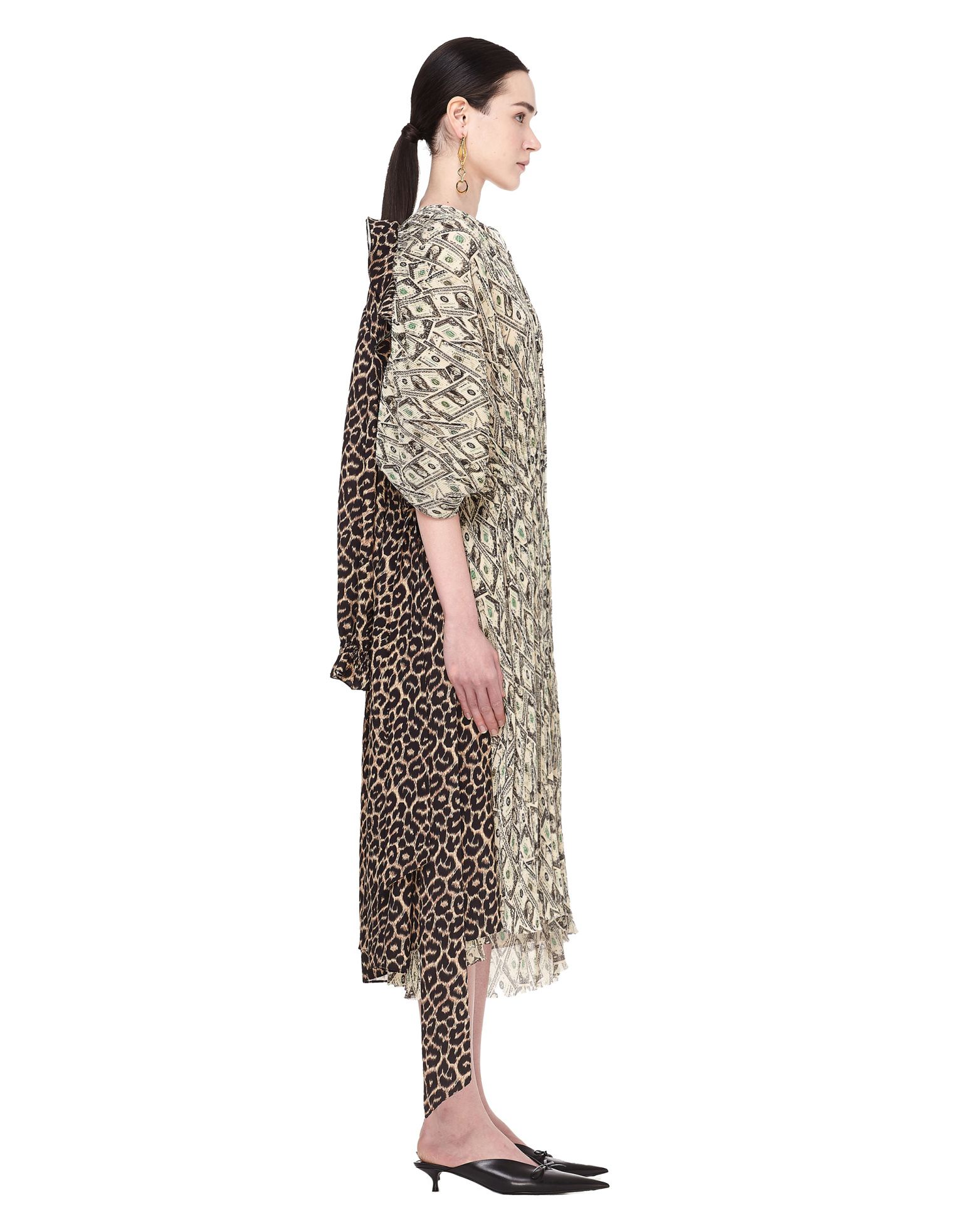 Balenciaga Double Kaftan Printed Dress