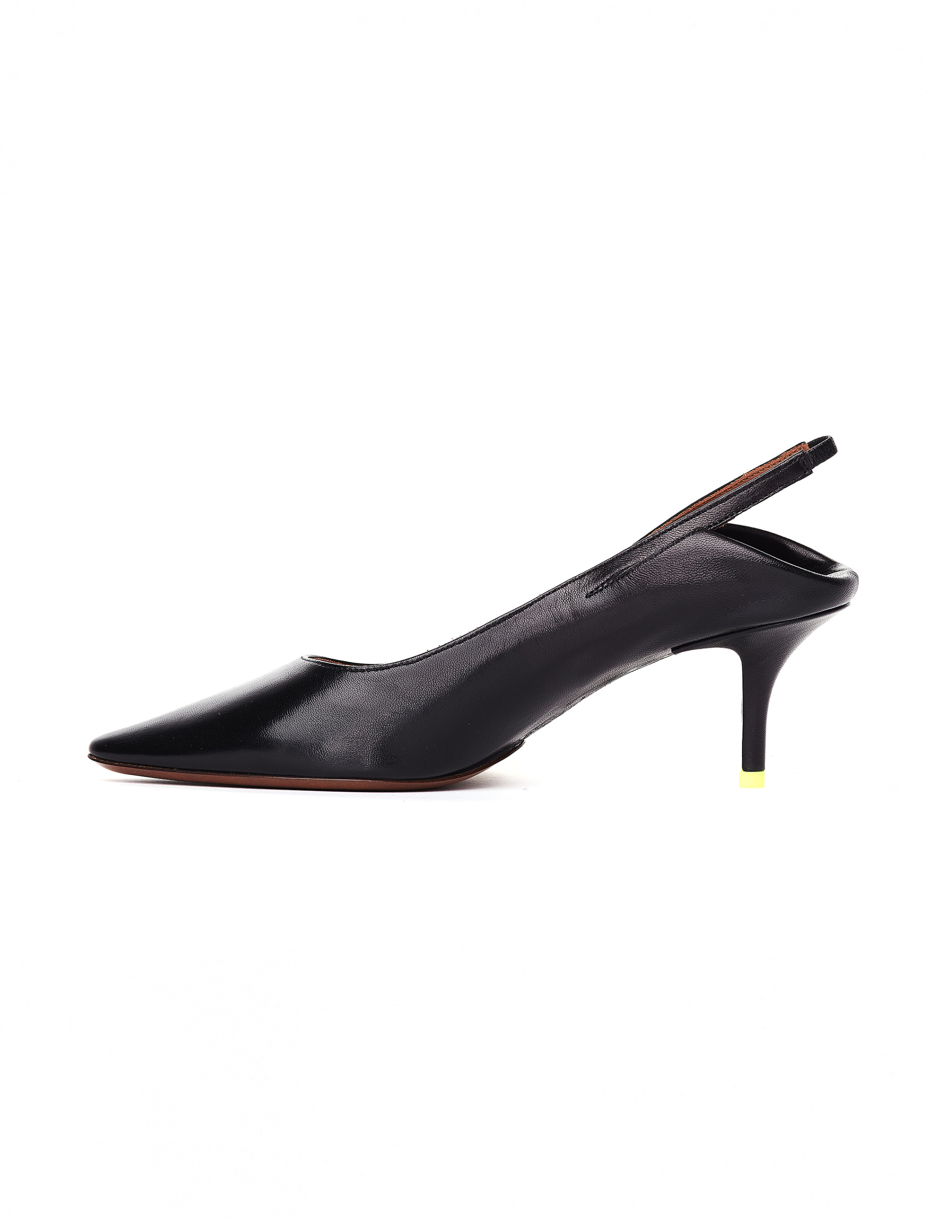 VETEMENTS Black Leather Kitten Heel Pumps