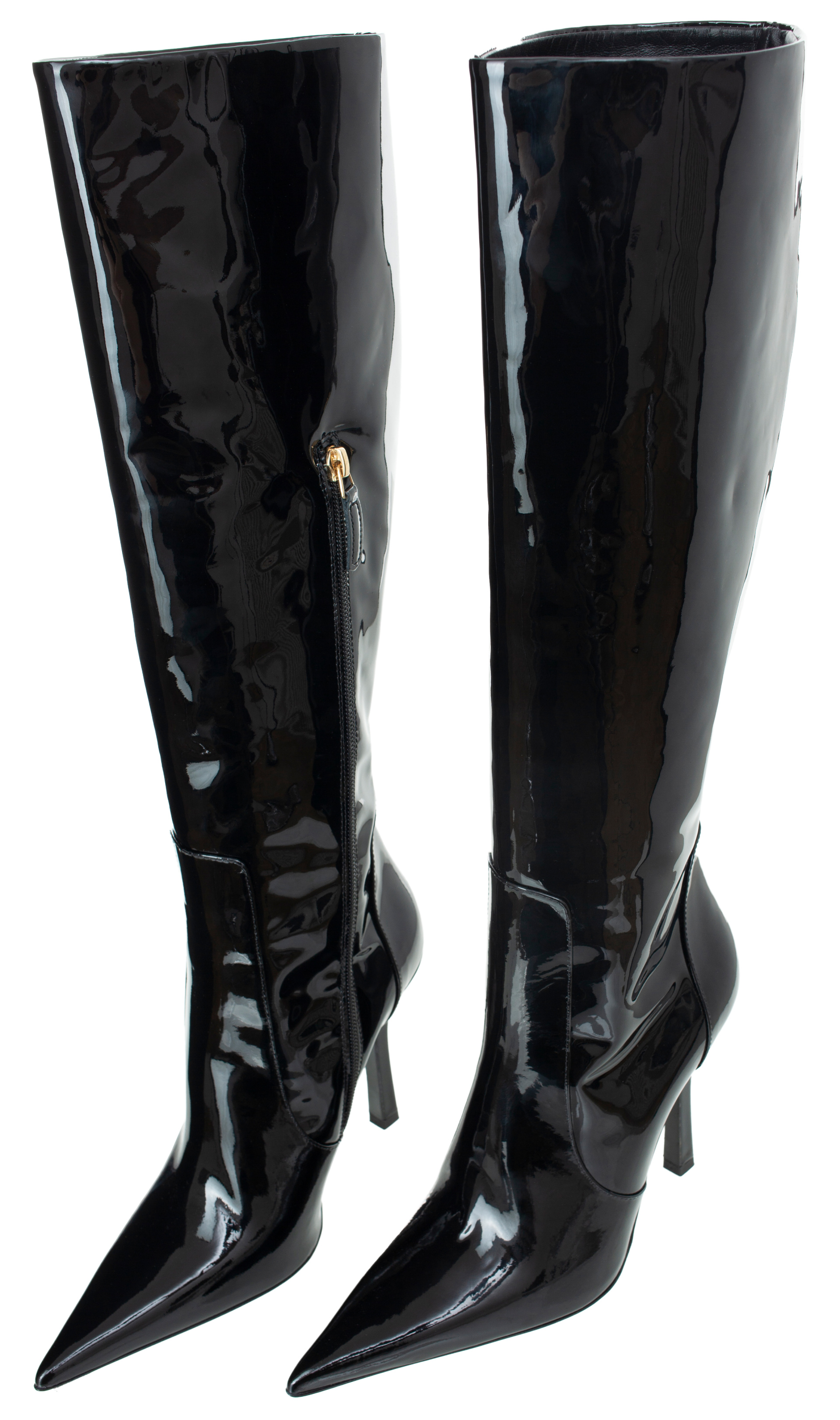 Blumarine Latent leather knee-high boots