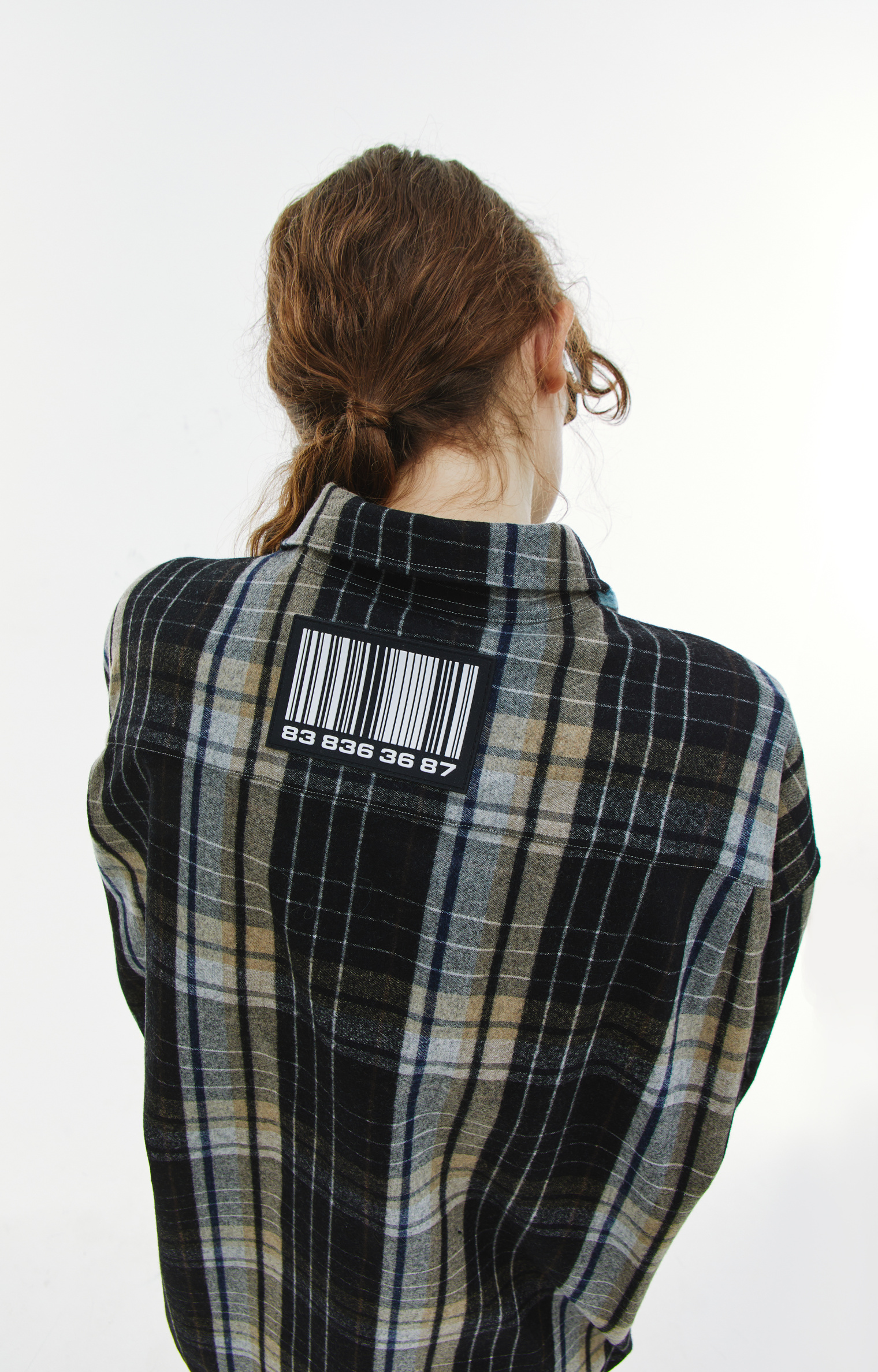 VTMNTS Barcode Plaid Shirt