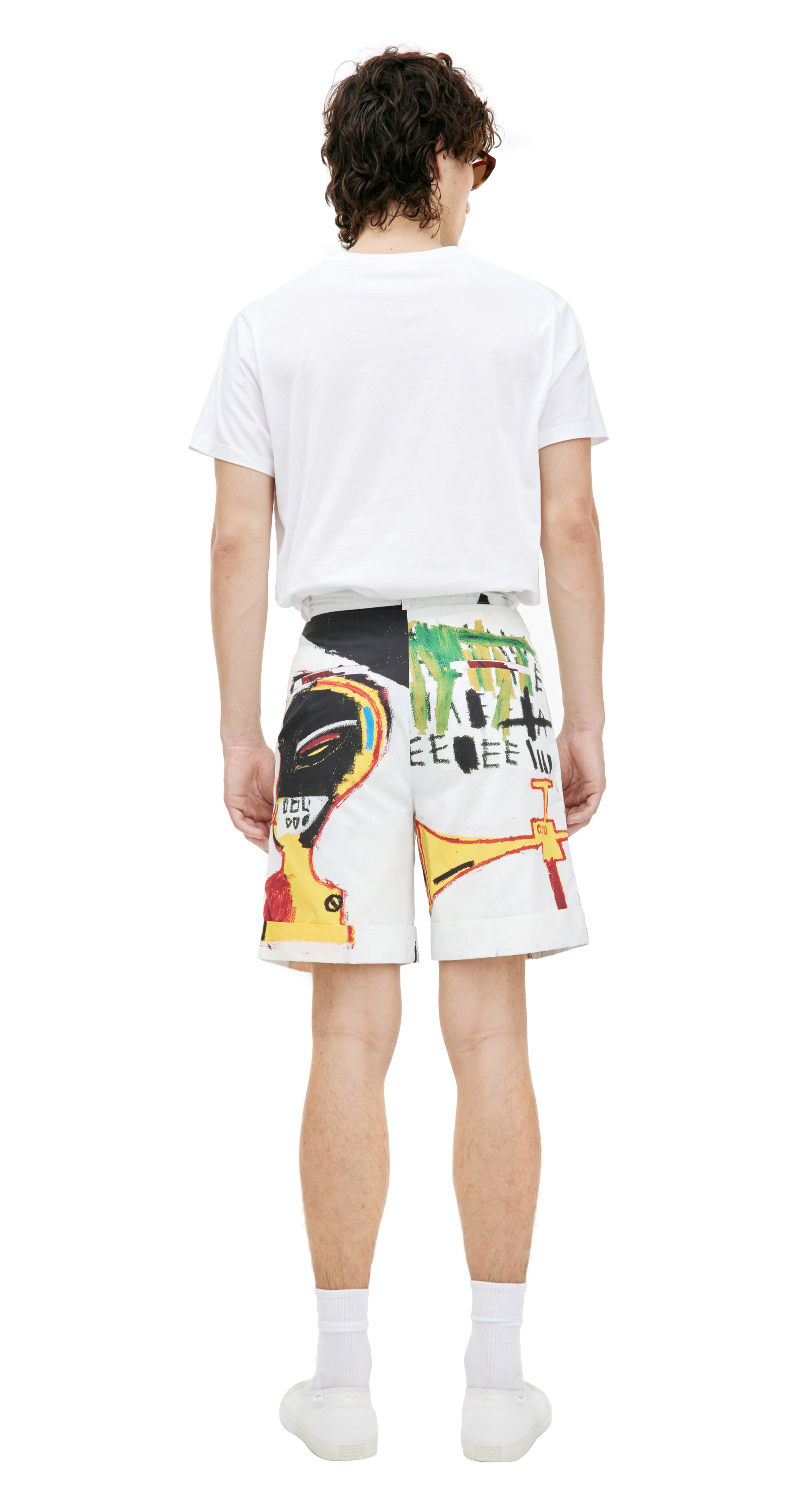 Honey Fucking Dijon White monoprint shorts