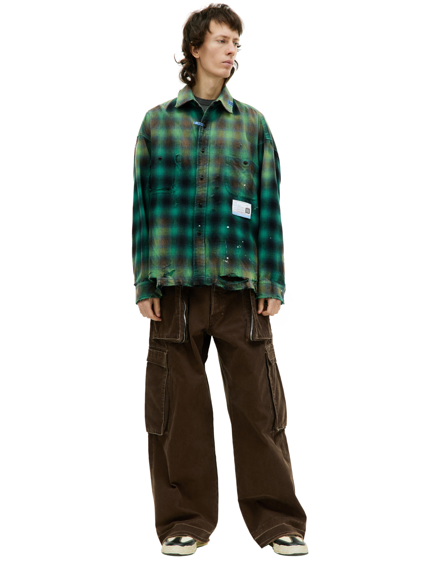 Buy Maison Mihara Yasuhiro women green vintage-like check shirts