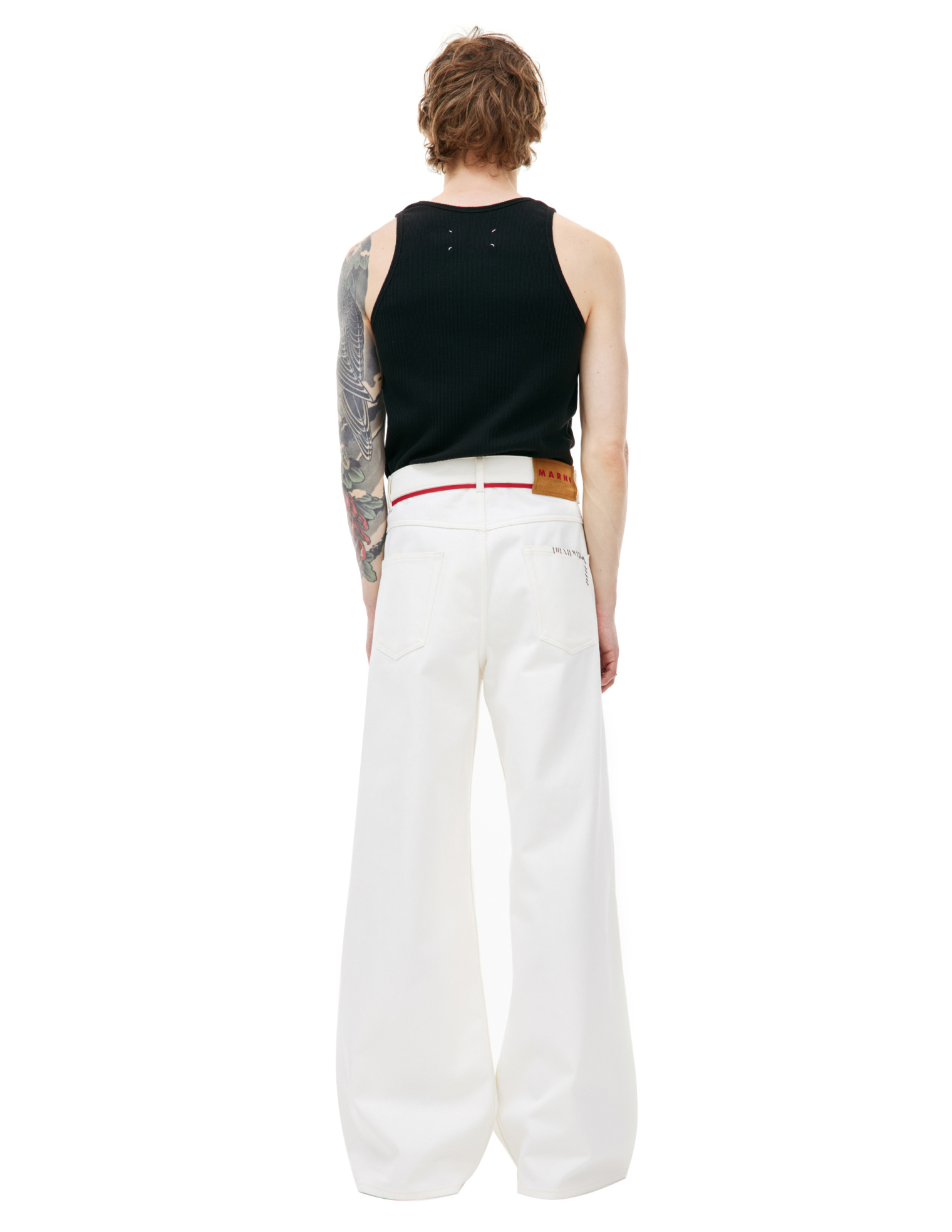 Marni Широкие джинсы с контрастным шнурком