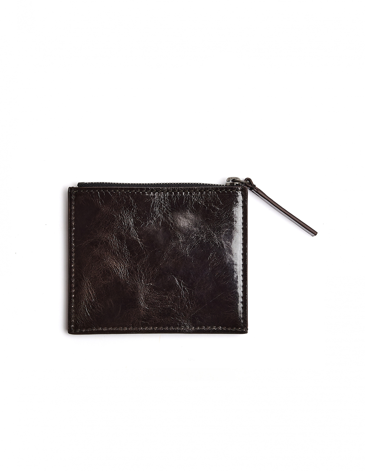 Ann Demeulemeester Brown Textured Leather Cardholder