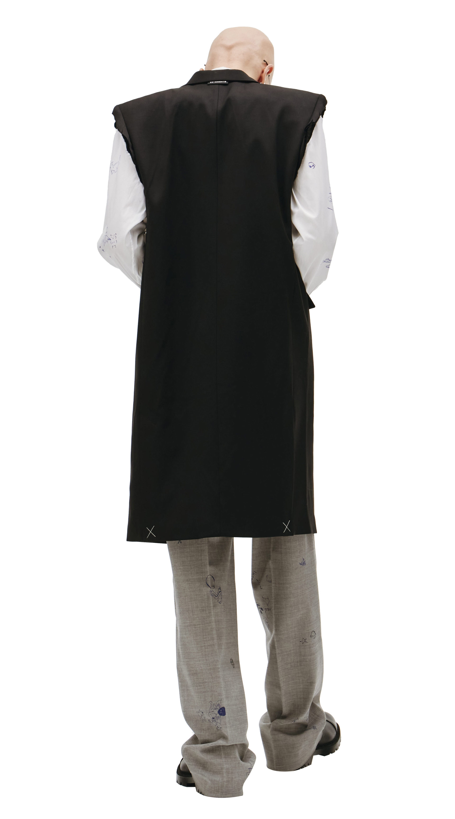 VETEMENTS Sleeveless striped blazer